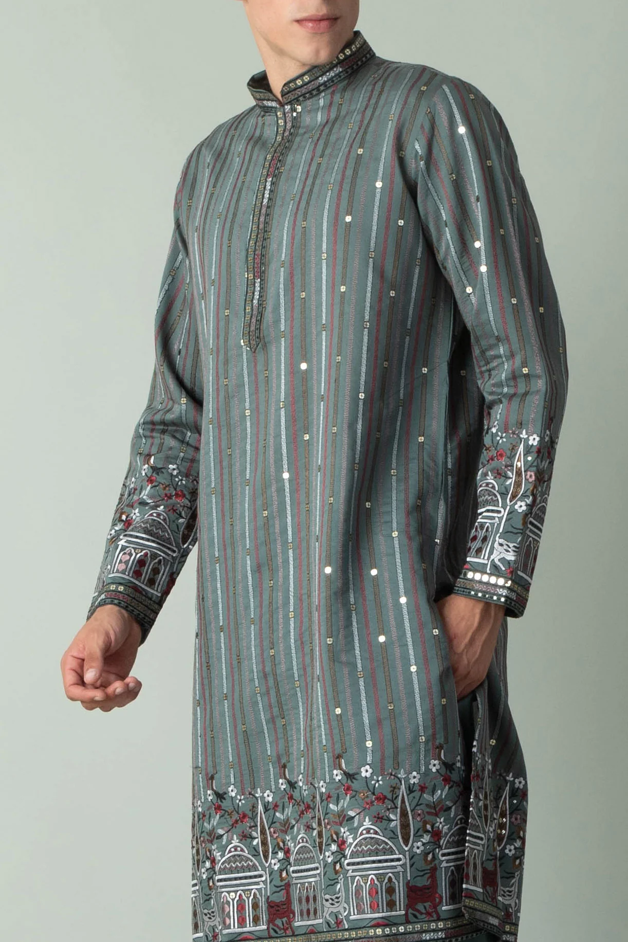 MLS EMBROIDERED KURTA PAJAMA