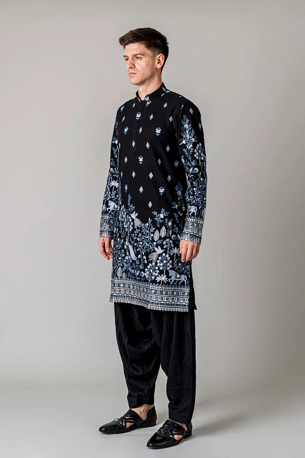 MLS EMBROIDERED KURTA PAJAMA