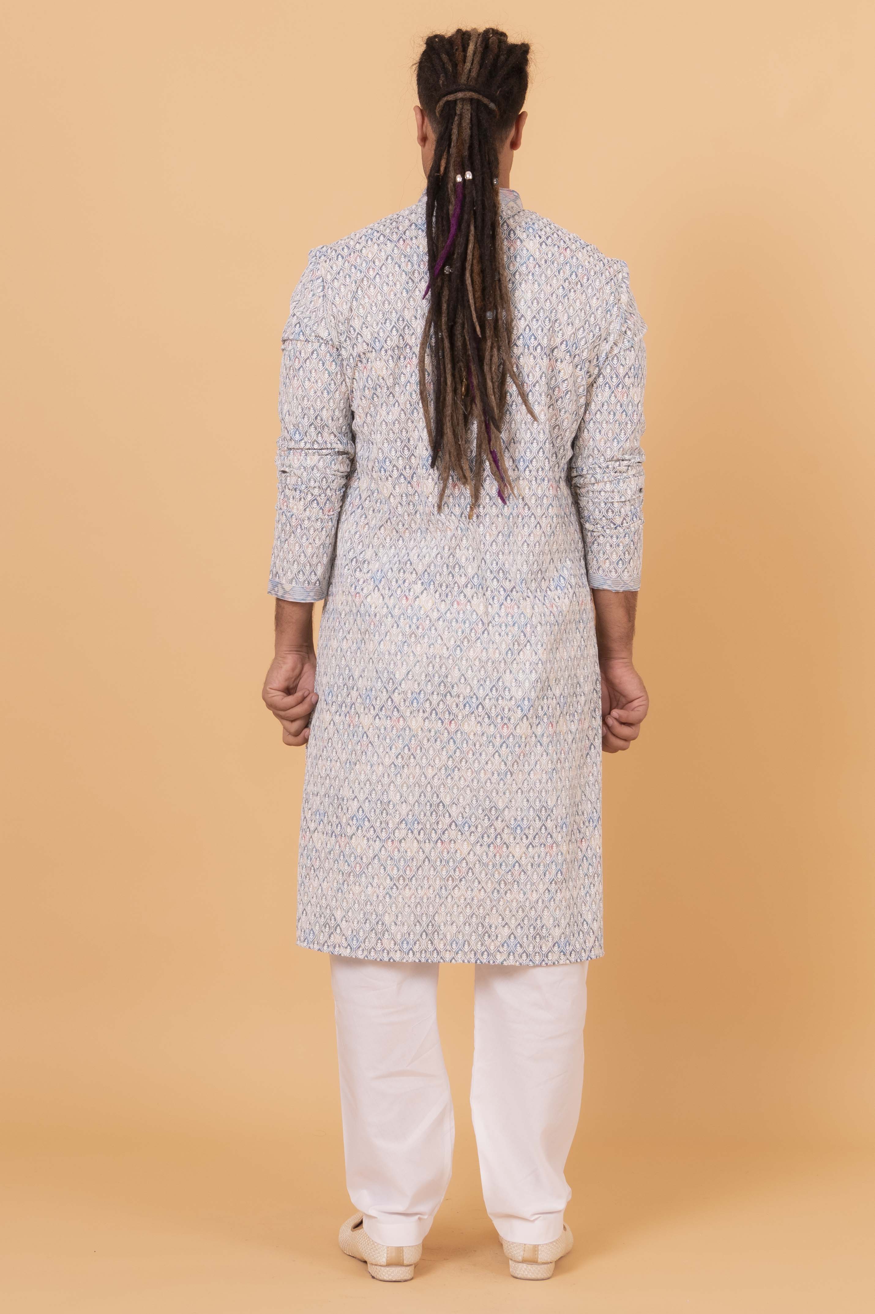 MLS CHIKANKARI KURTA PAJAMA