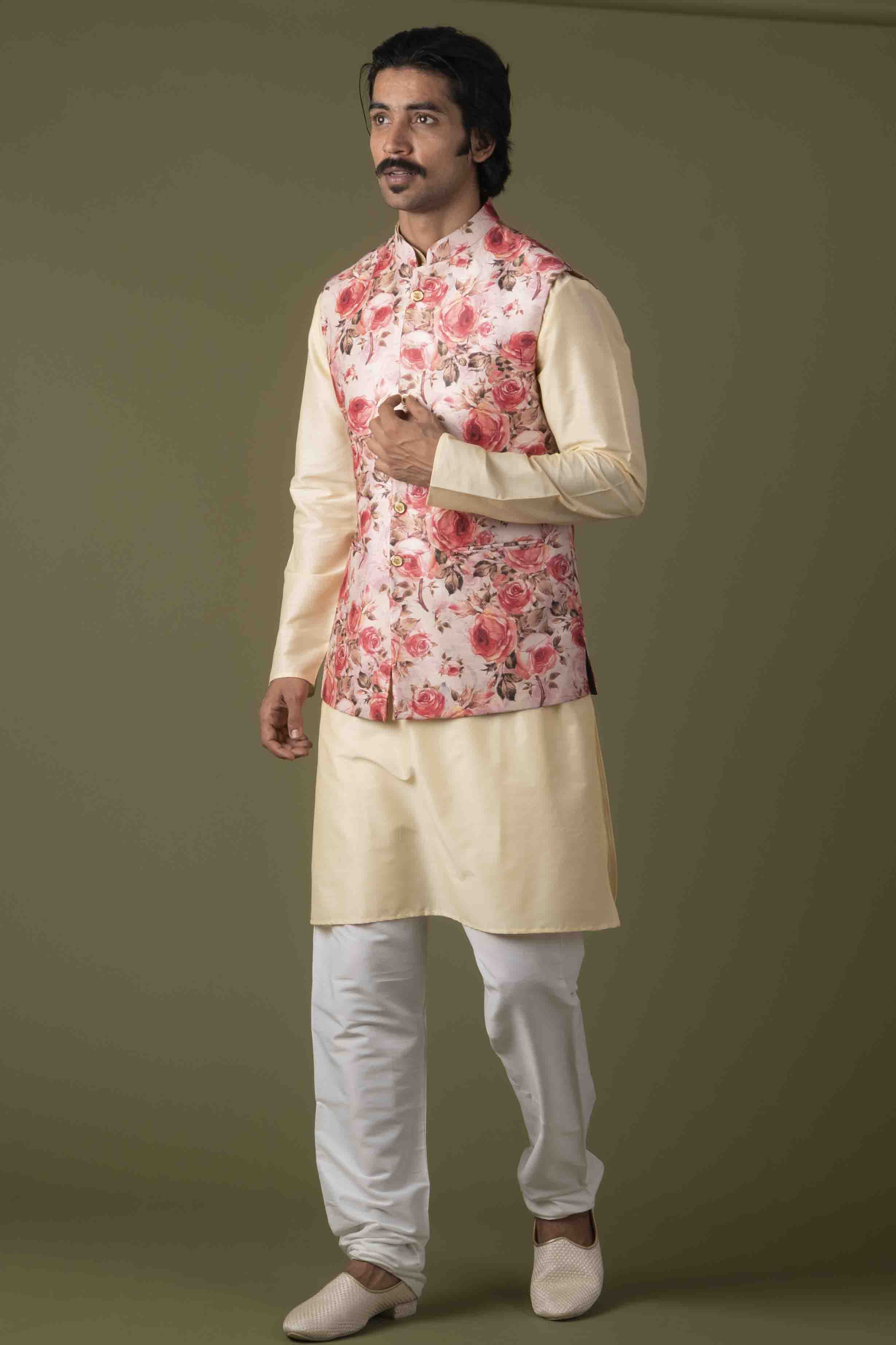 MLS Printed Nehru Jacket