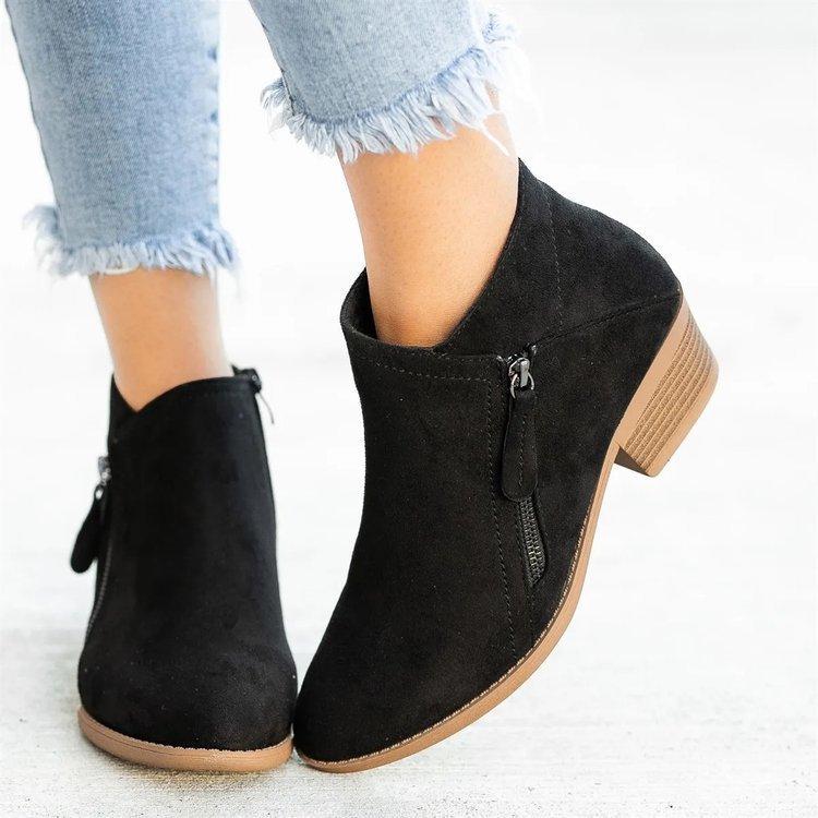 🔥Limited Time Offer 49% OFF🔥Women's suede double zippered boots