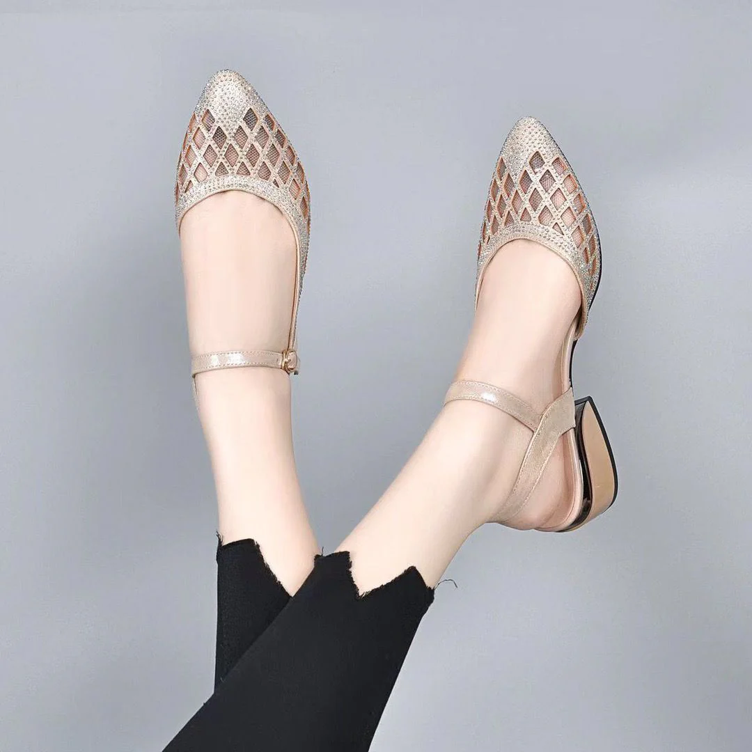 cutout low heel summer shoes