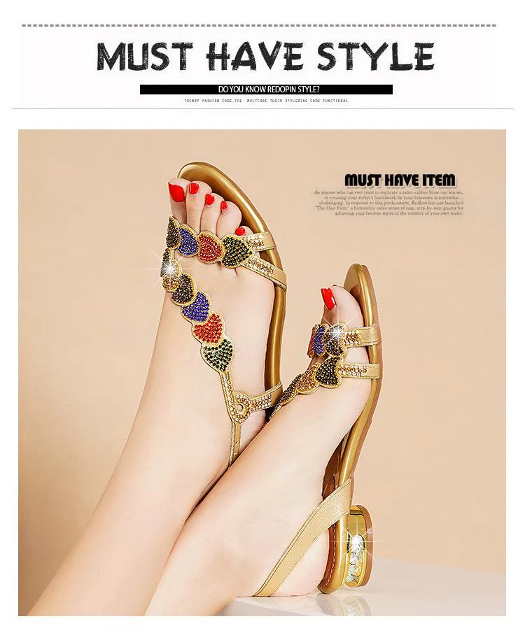 2022 New Fashion Rhinestone Sandals Beach Shoes