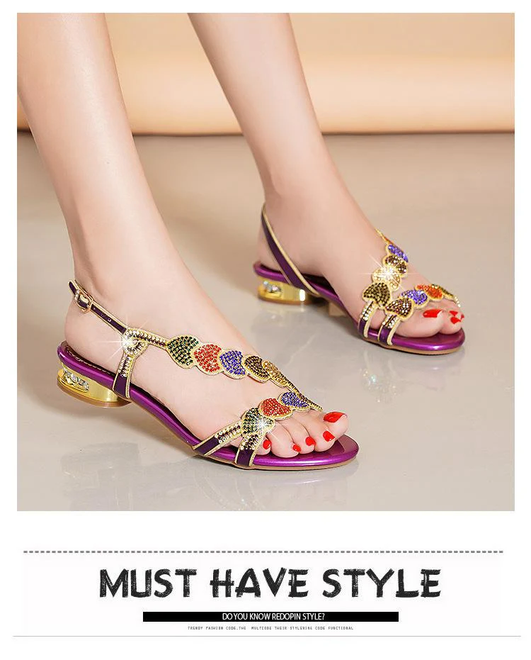 2022 New Fashion Rhinestone Sandals Beach Shoes