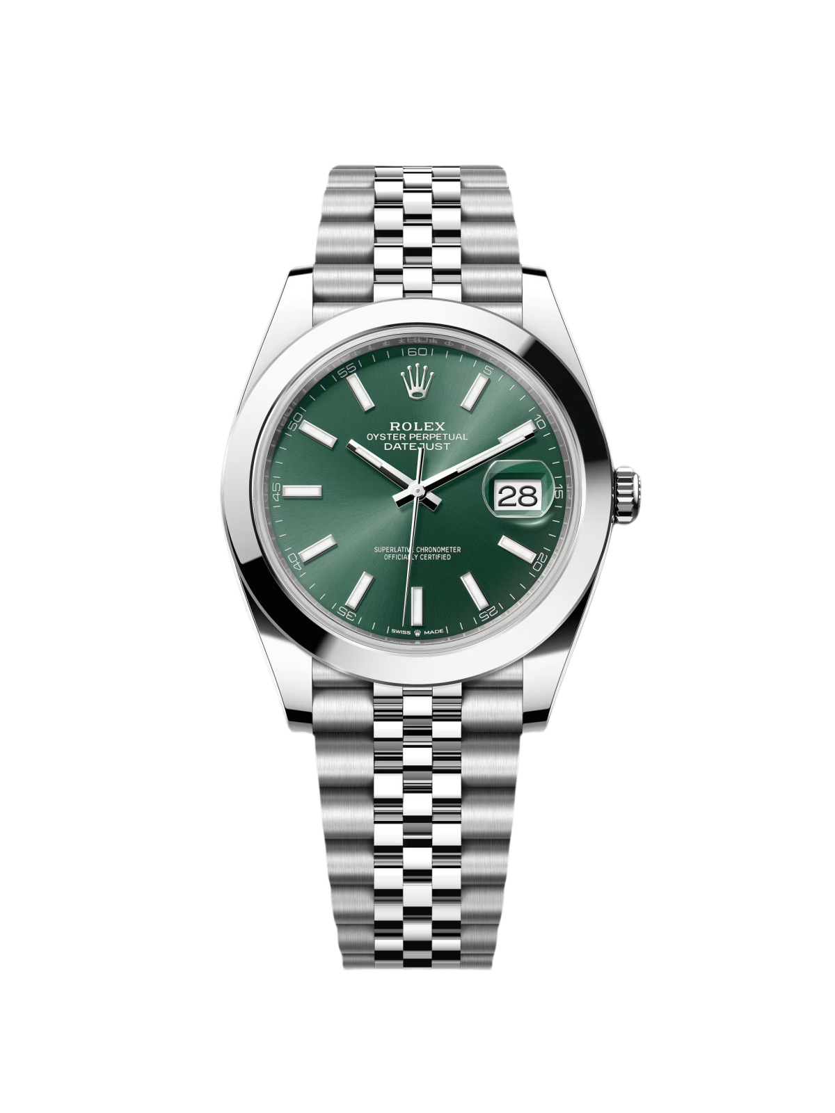 【Super Clone】ROLEX Datejust 41mm 126300 Mint Green Dial Stainless Steel Oyster Bracelet Watch