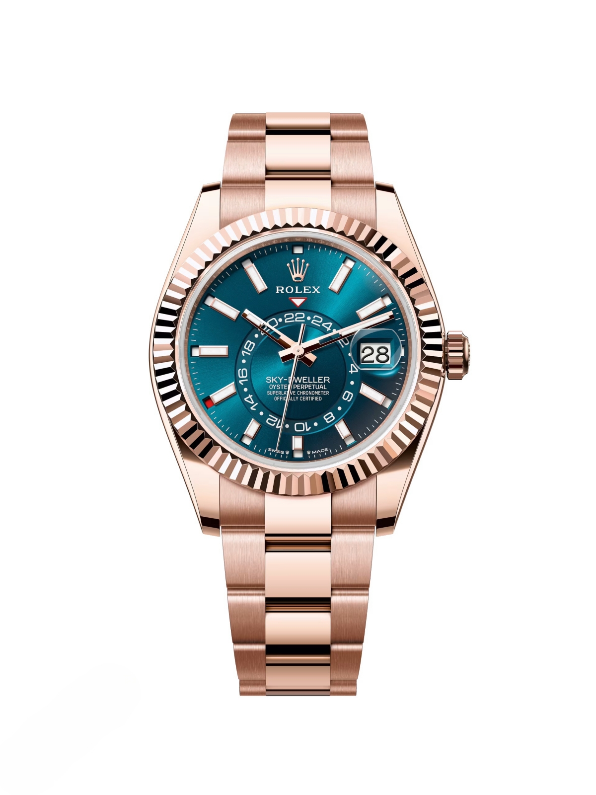 【Super Clone】ROLEX  Sky-Dweller 42mm 336935-0001/0005 Rose Gold Blue Dial Oyster