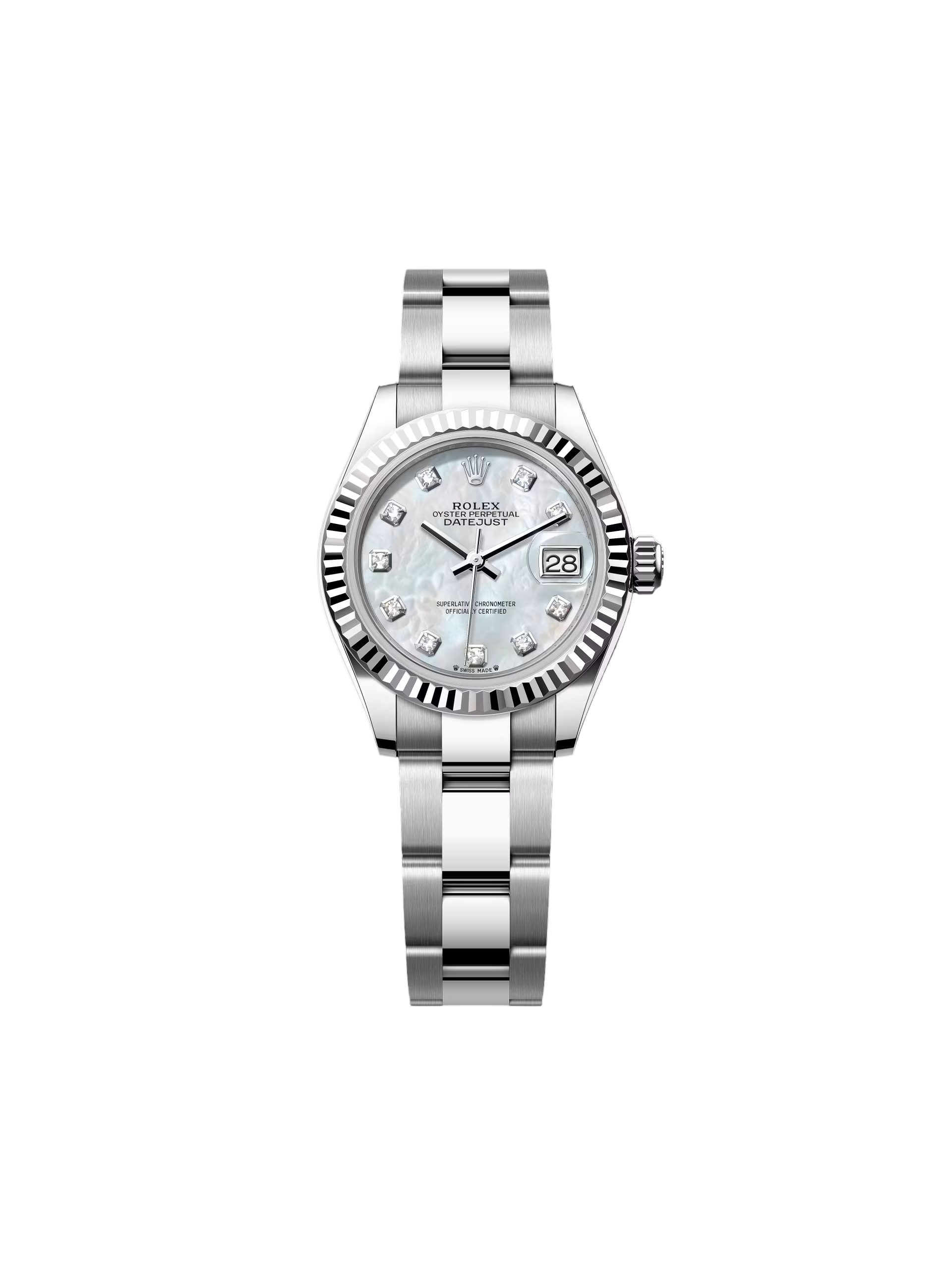 【Super Clone】ROLEX  Lady-Datejust 28mm 279174 Mother Of Pearl Diamond Dial Oyster Bracelet