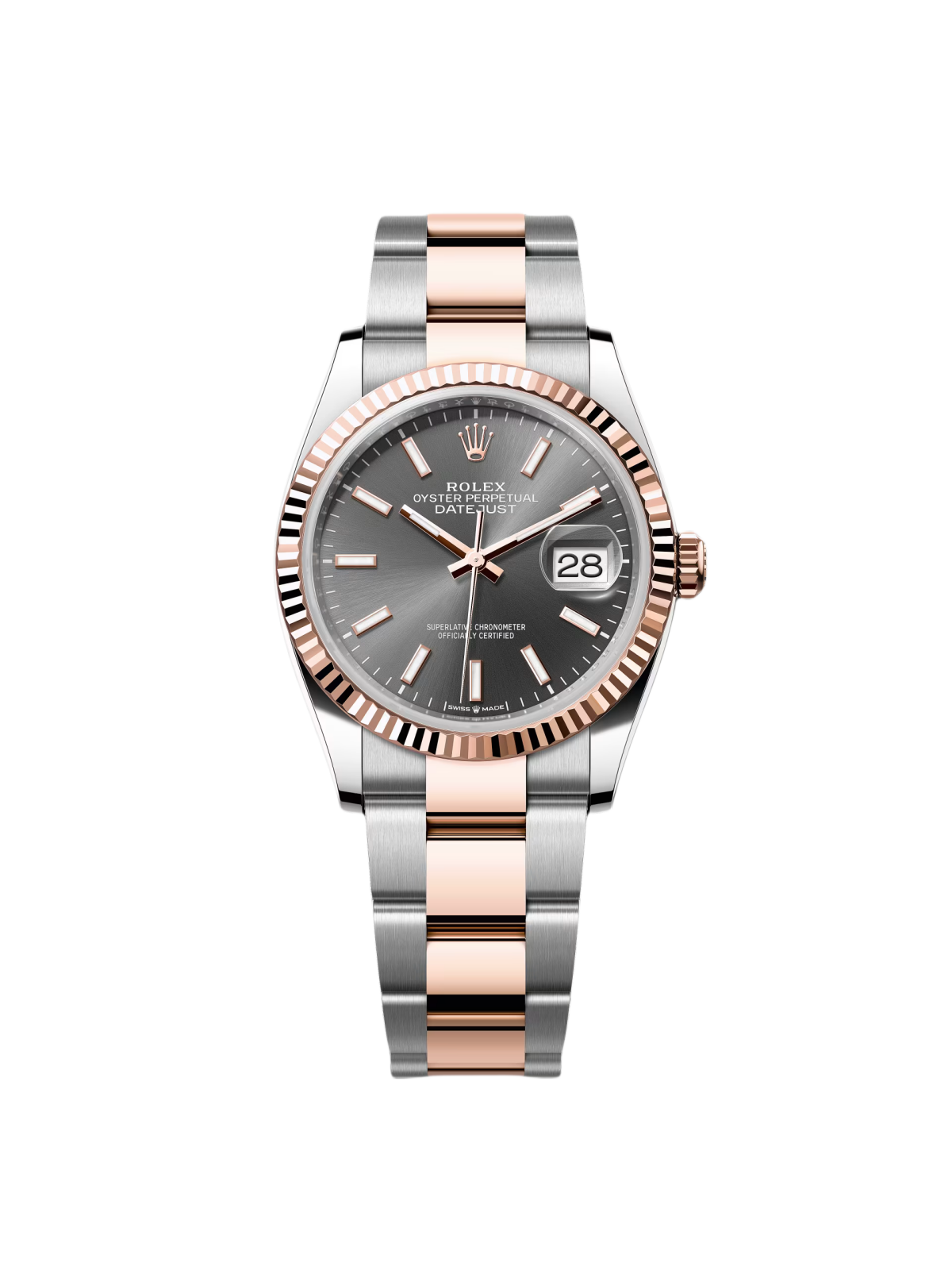 【Super Clone】ROLEX  Datejust 36mm 126231 Slate/Gray Dial Oystersteel and 18K Rose gold Oyster Bracelet