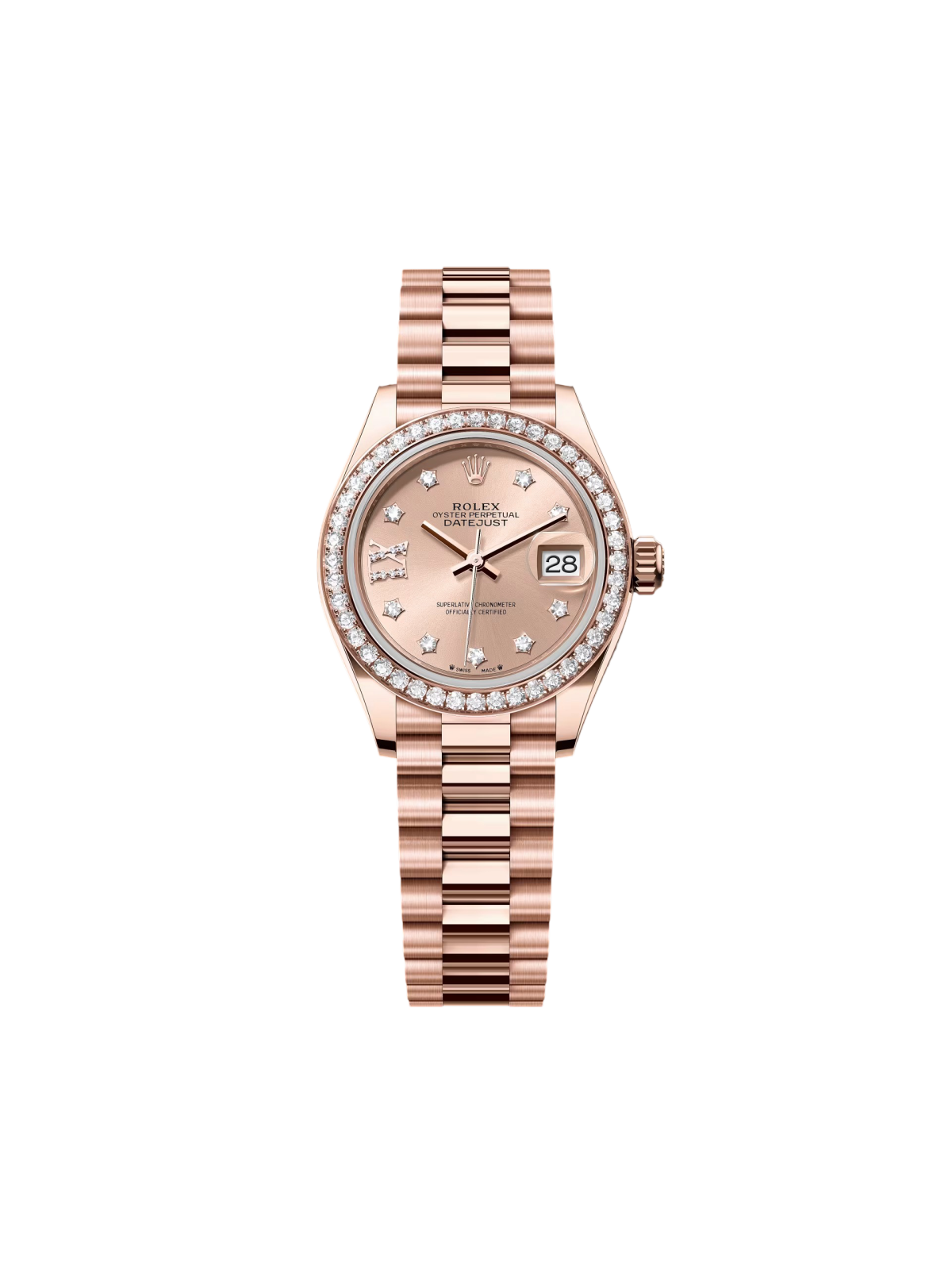 【Super Clone】ROLEX  Lady-Datejust 28mm 279135RBR Rose Diamond Dial Jubilee Bracelet