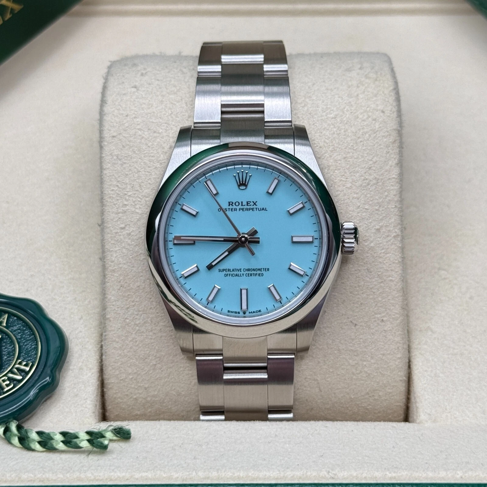 【Super Clone】ROLEX Oyster Perpetual 31mm 277200-0007 Turquoise Dial Oyster Bracelet Watch