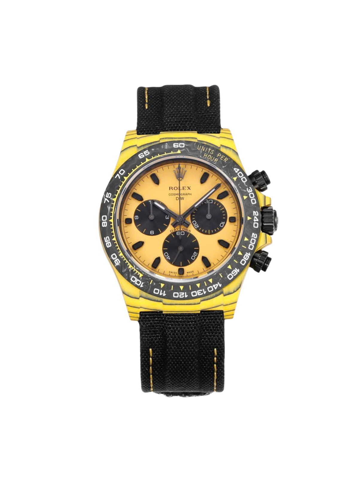 【Super Clone】ROLEX Cosmograph Daytona DIW Carbon Yellow “BUMBLEBEE” 40mm Replica 1:1 – Top Quality Version