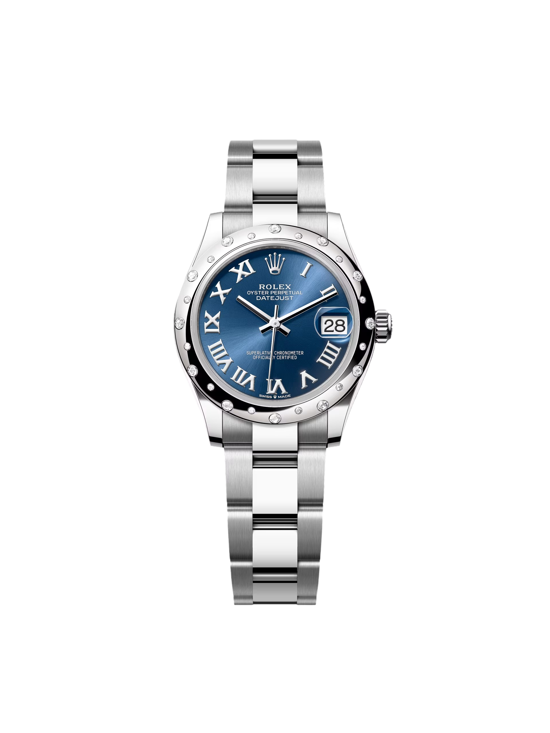 【Super Clone】ROLEX Datejust m278344-0035/0036 Bright Blue Dial 31mm Domed Diamond Oyster Watch