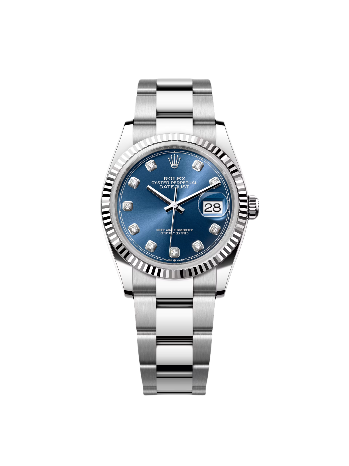 【Super Clone】ROLEX  Datejust 36mm 126234 Blue Diamond Dial Stainless Steel Jubilee Mens Watch