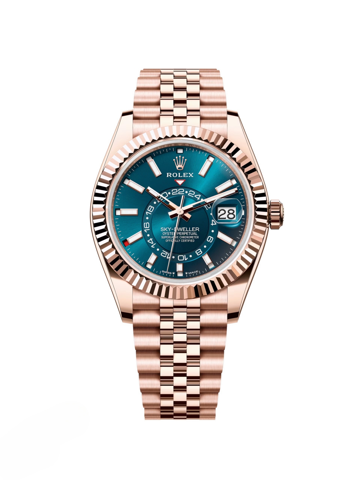 【Super Clone】ROLEX  Sky-Dweller 42mm 336935-0001/0005 Rose Gold Blue Dial Oyster