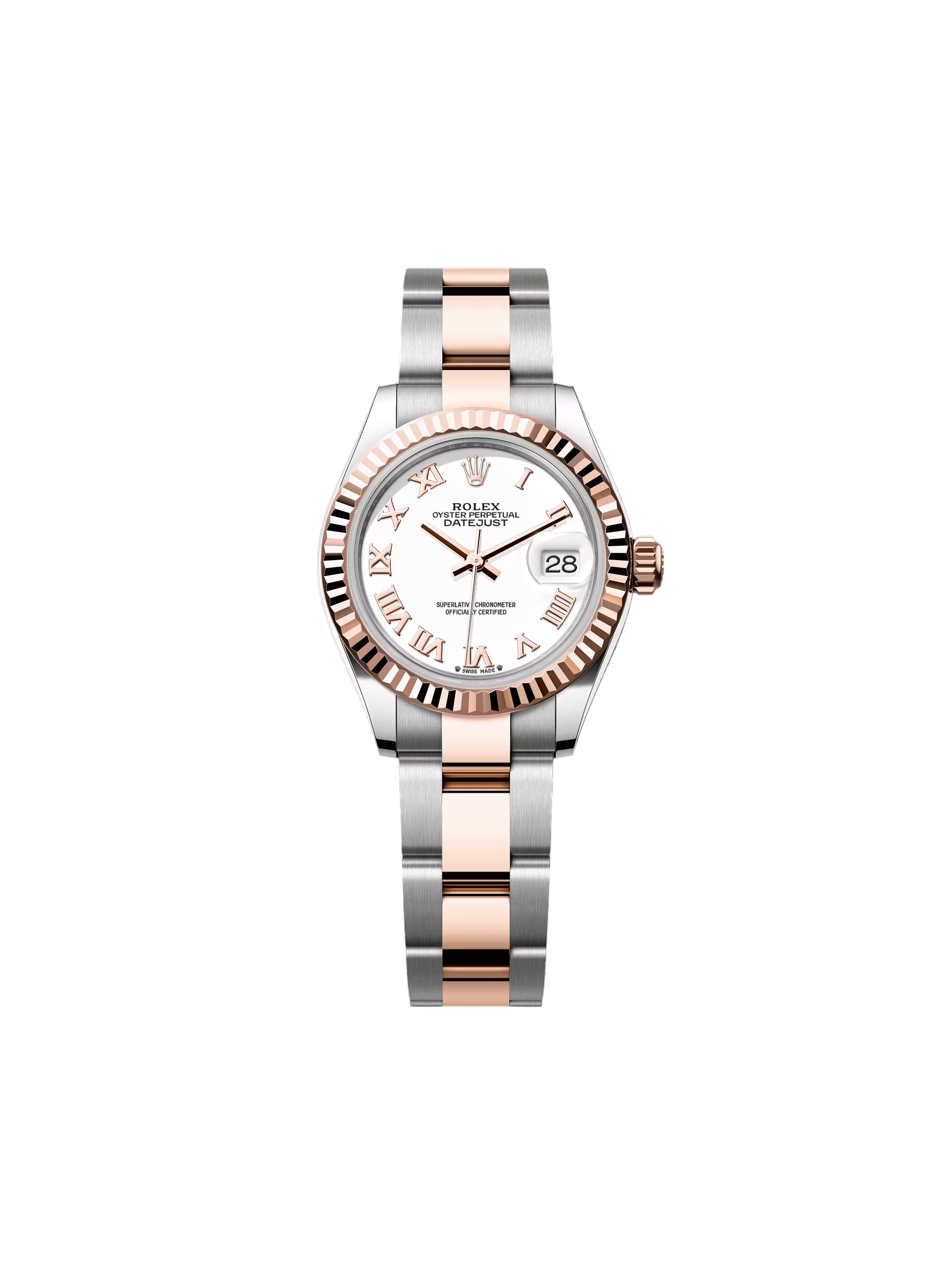 【Super Clone】ROLEX Lady-Datejust 28mm 279171 White Roman Oyster Stainless Steel and Rose Gold