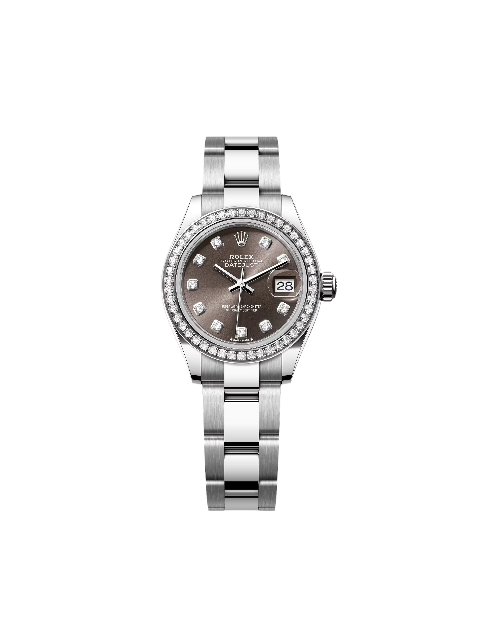 【Super Clone】ROLEX Lady-Datejust 28mm 279384RBR Dark Gray set with Diamonds