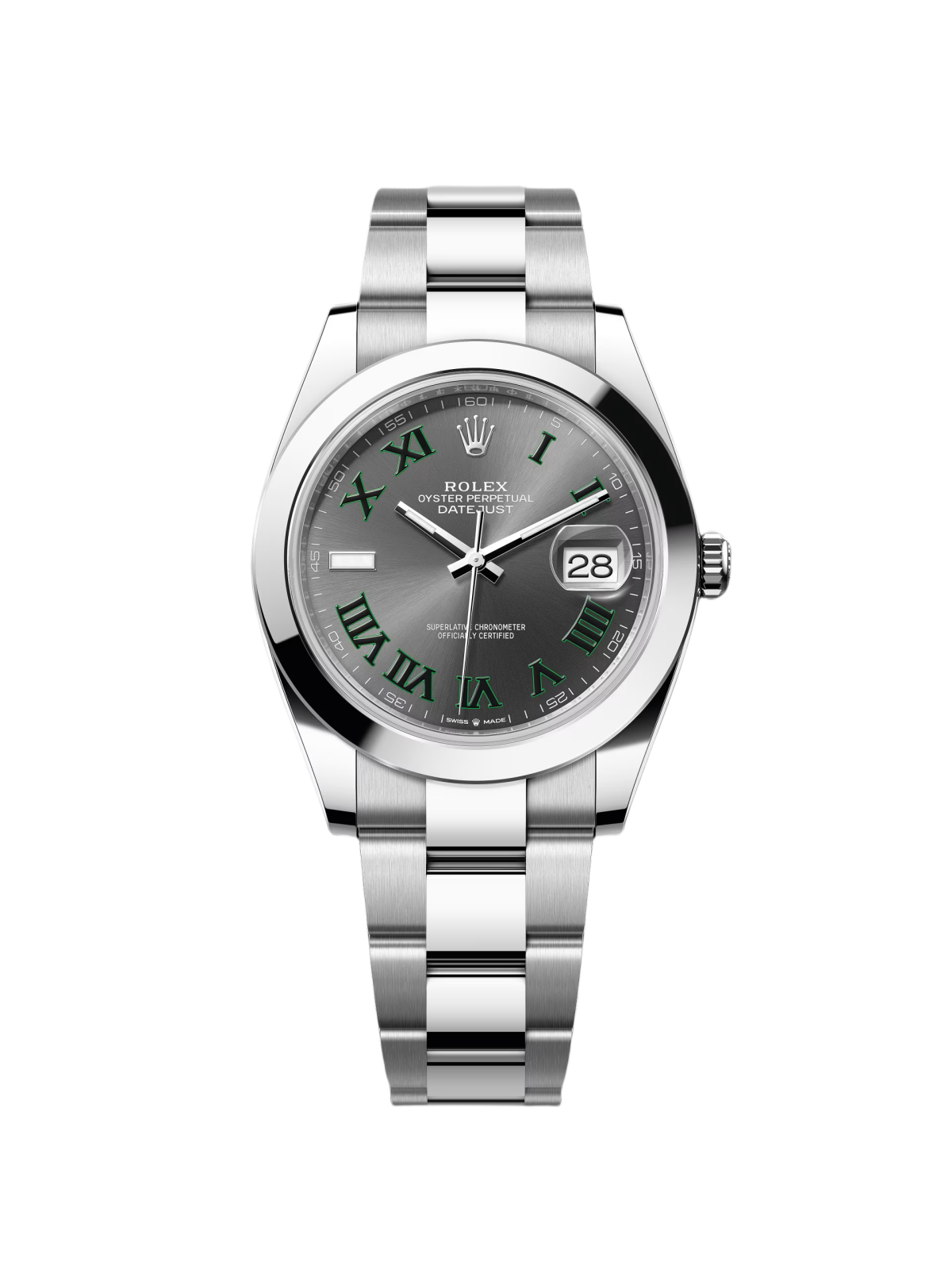 【Super Clone】ROLEX Datejust 41mm 126300 Slate Roman Oyster Stainless Steel Watch