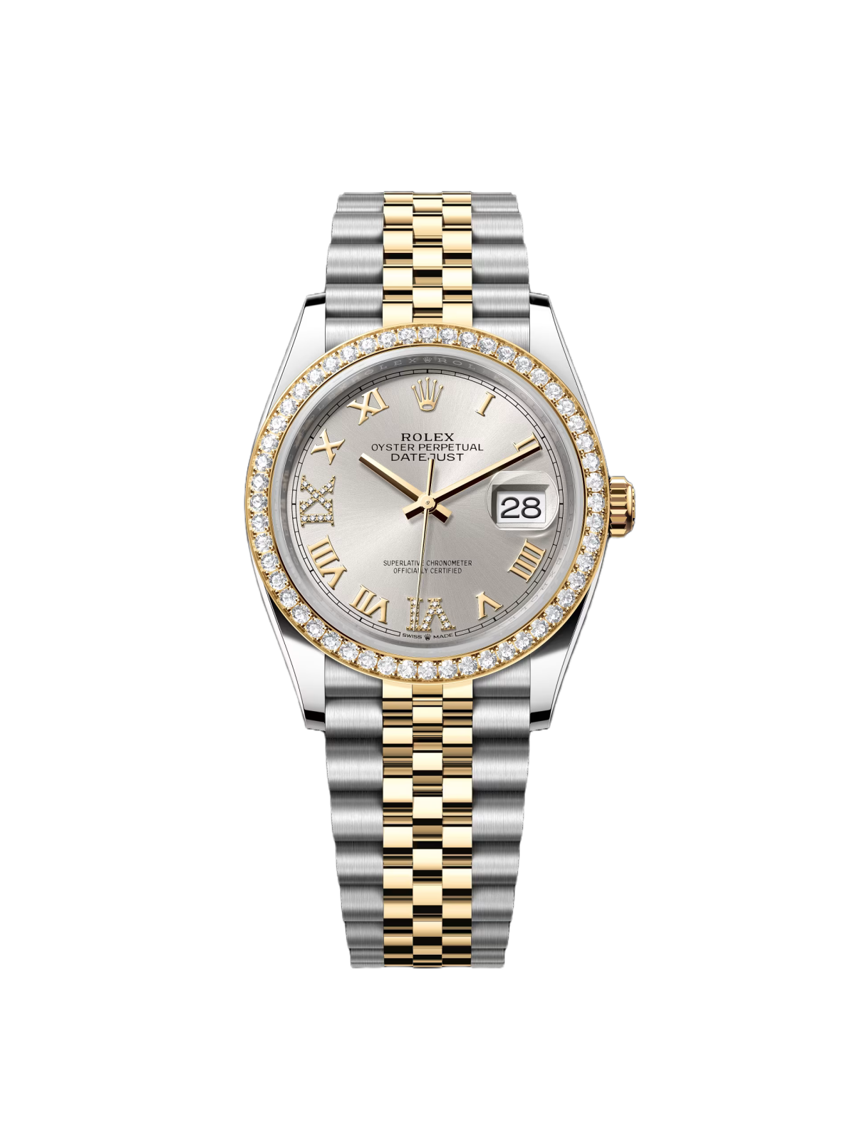 【Super Clone】ROLEX  Datejust 36mm 126283 Silver Dial Diamond Bezel Jubilee Bracelet Watch