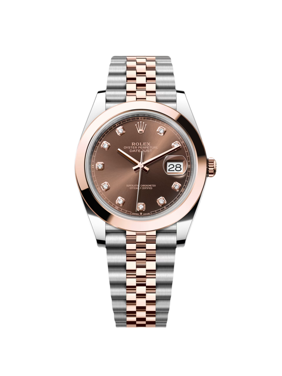 【Super Clone】ROLEX Datejust 41mm 126301 Chocolate Diamond Jubilee Steel and Everose Gold Watch