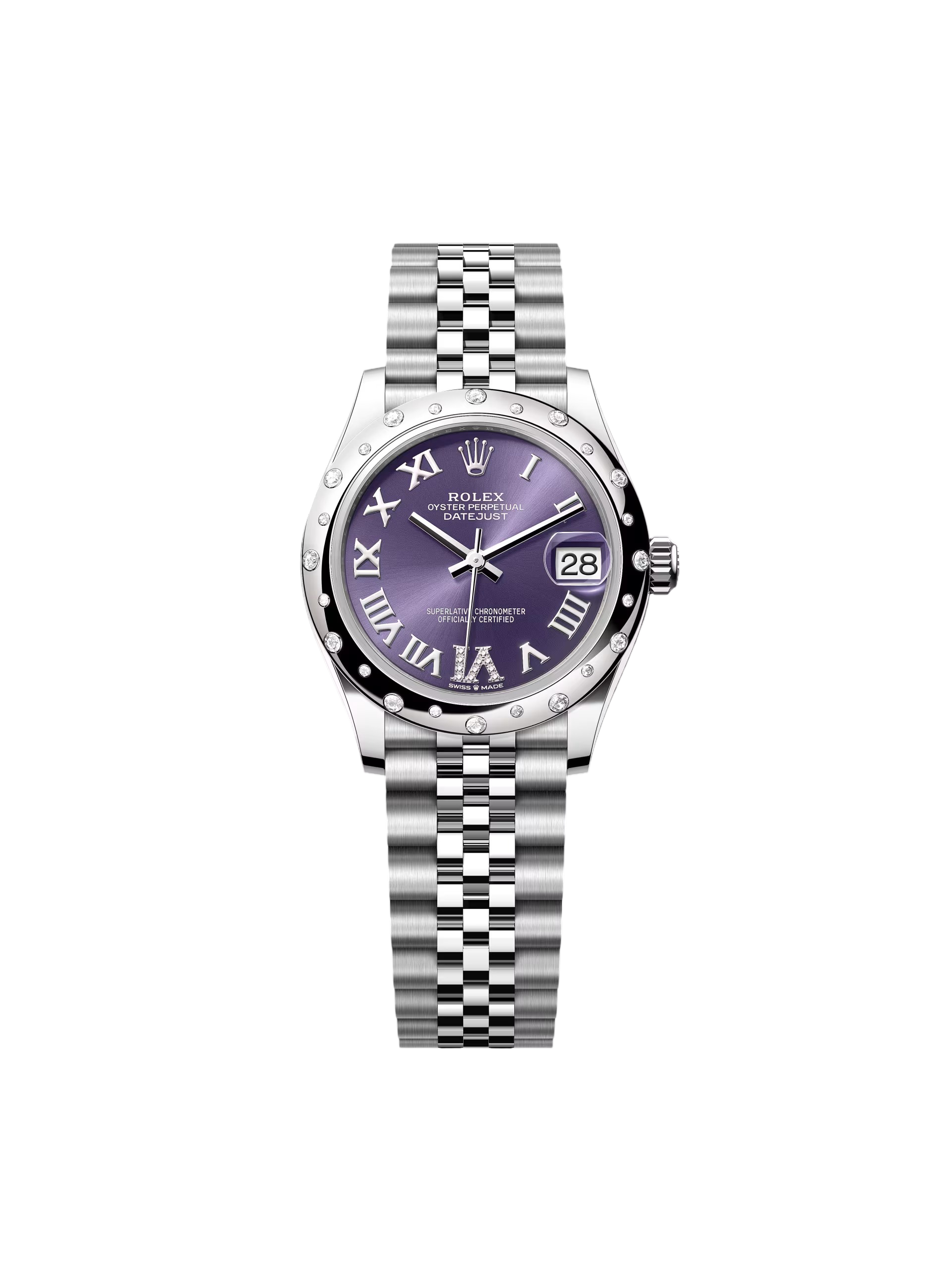 【Super Clone】ROLEX Datejust m278344-0027/0028 Aubergine Diamond Dial 31mm Oyster