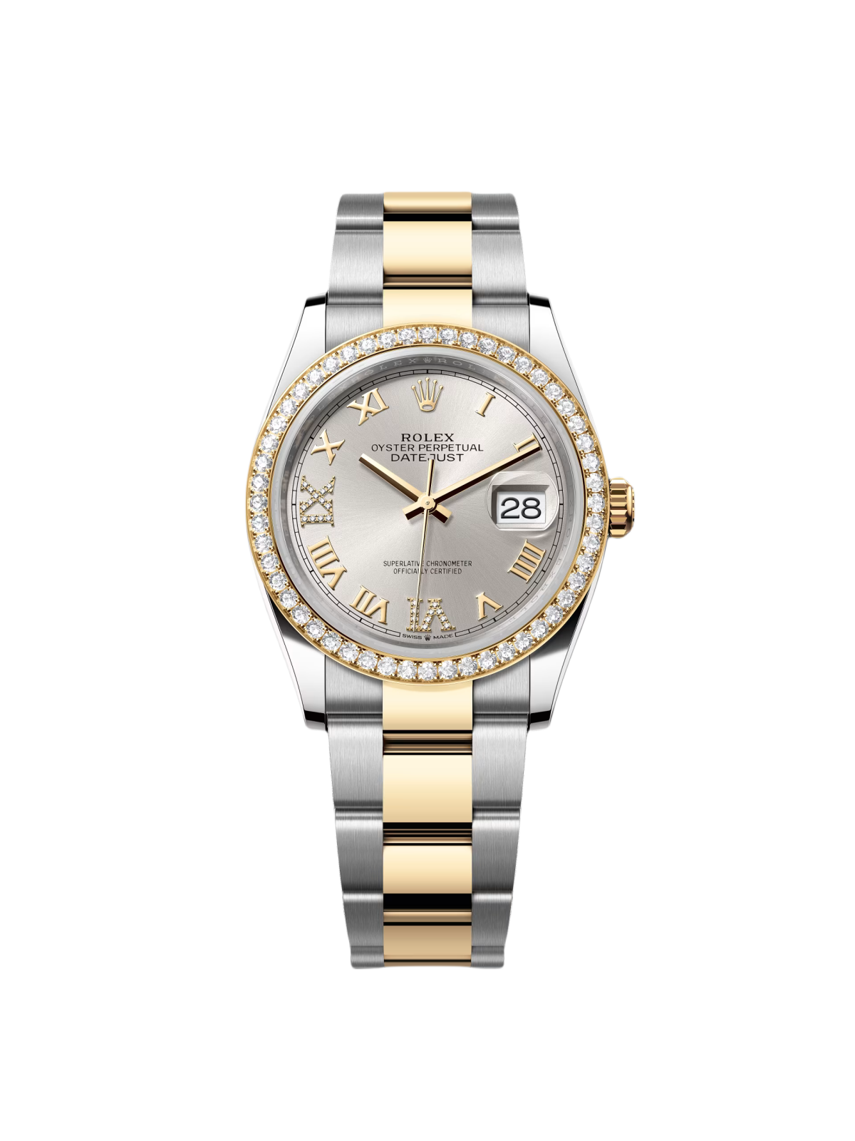 【Super Clone】ROLEX  Datejust 36mm 126283 Silver Dial Diamond Bezel Jubilee Bracelet Watch