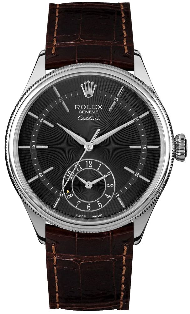 【Super Clone】ROLEX Cellini Dual Time Solid 18k White Gold Men's Watch 50529-0010