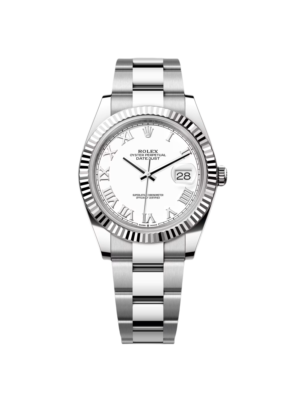 【Super Clone】ROLEX  Datejust 41mm 126334 White Roman Oyster Stainless Steel Mens Watch
