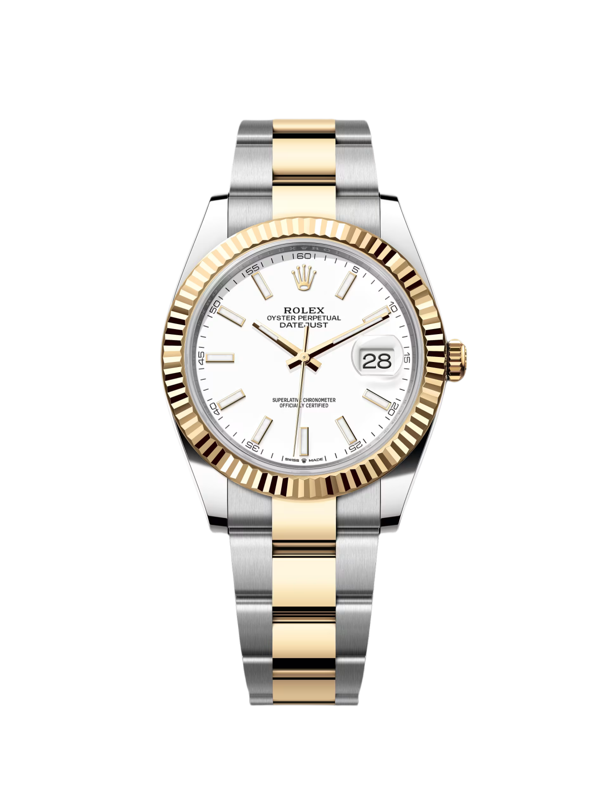 【Super Clone】ROLEX  Datejust 41mm 126333 White Index Oyster Steel and Yellow Gold Mens Watch