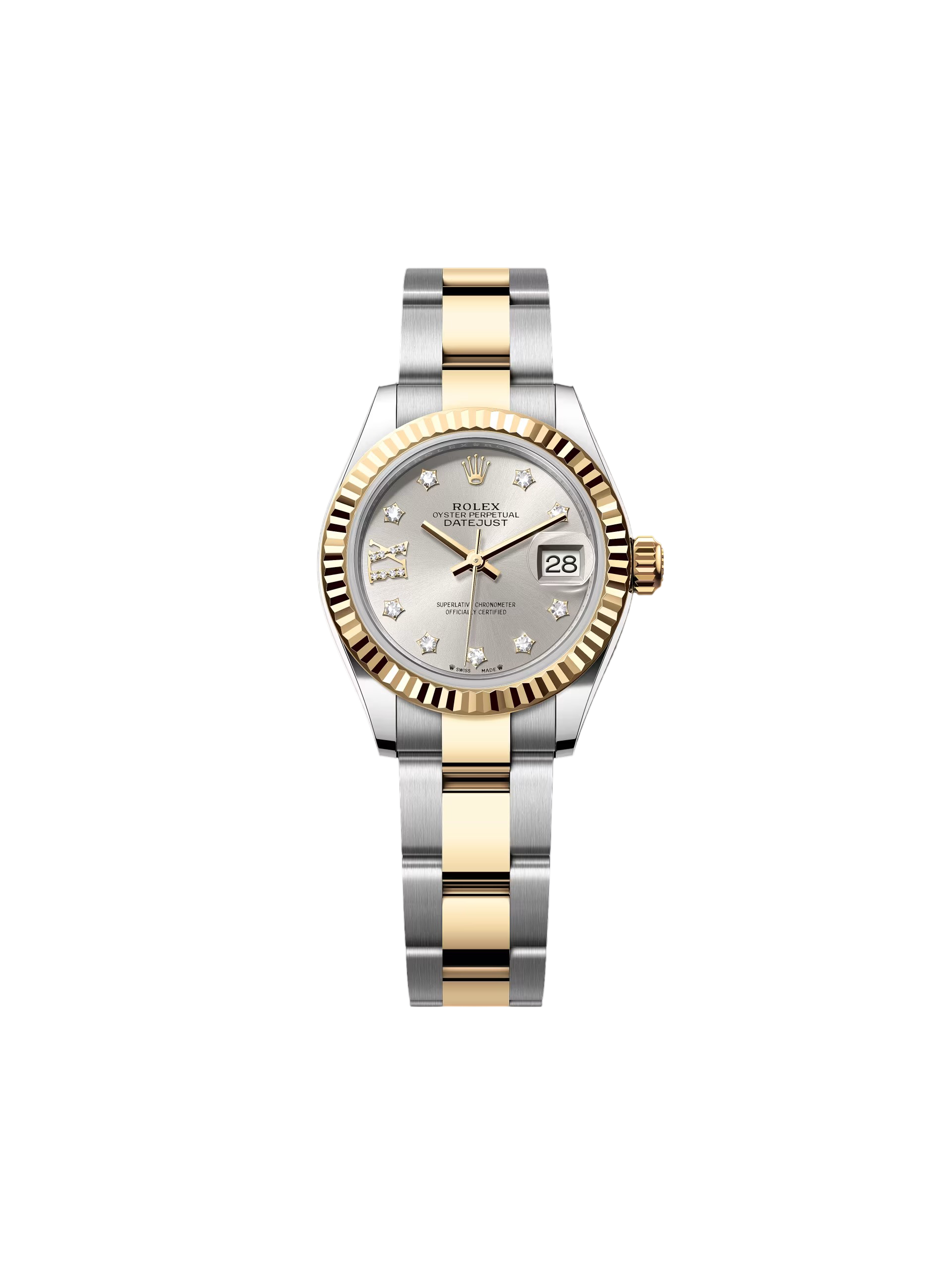 【Super Clone】ROLEX Lady-Datejust 28mm 279173 Silver Diamond Dial Oyster Bracelet