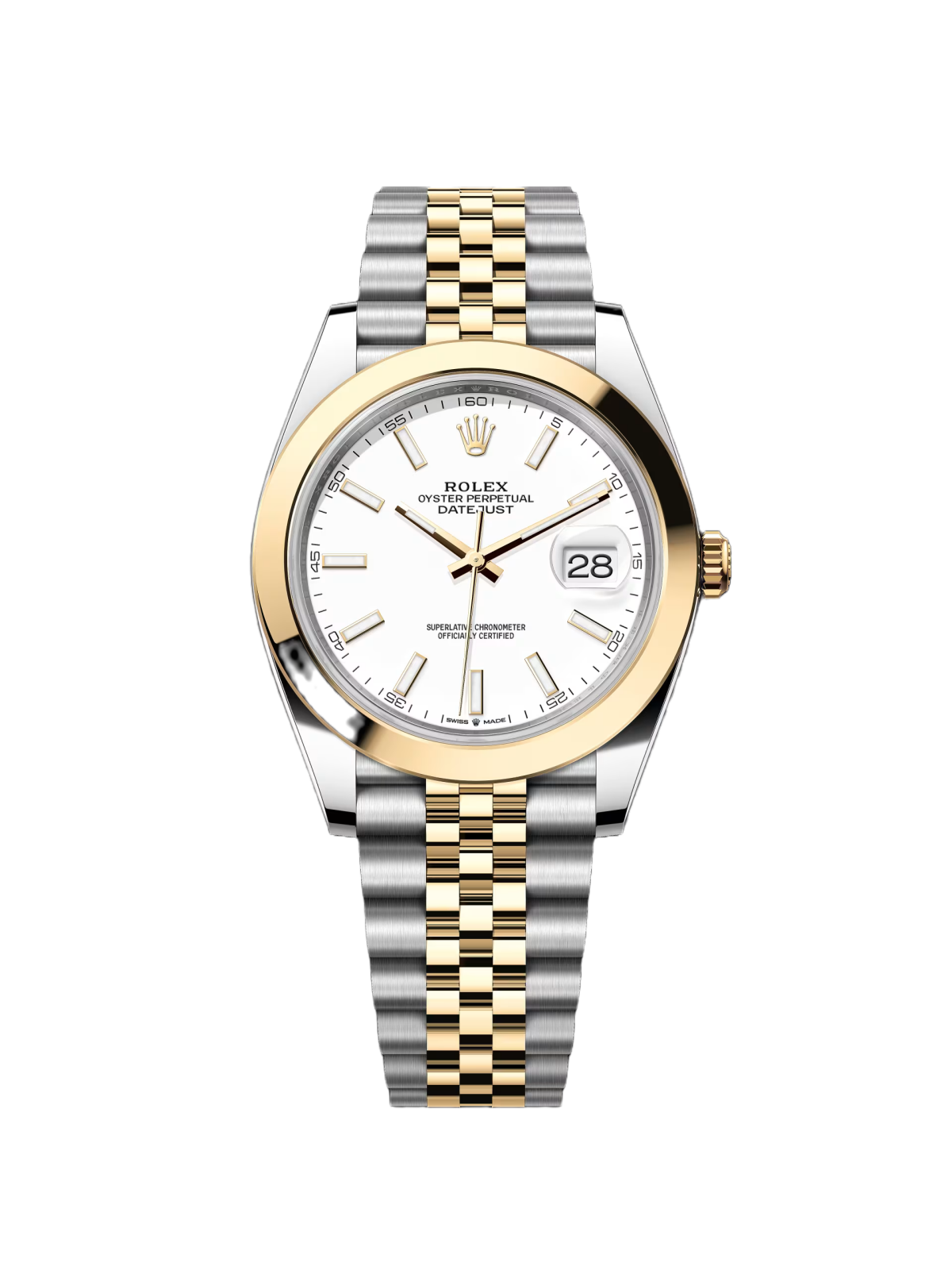 【Super Clone】ROLEX Datejust 41mm 126303 White Index Oyster Steel and Yellow Gold Mens Watch