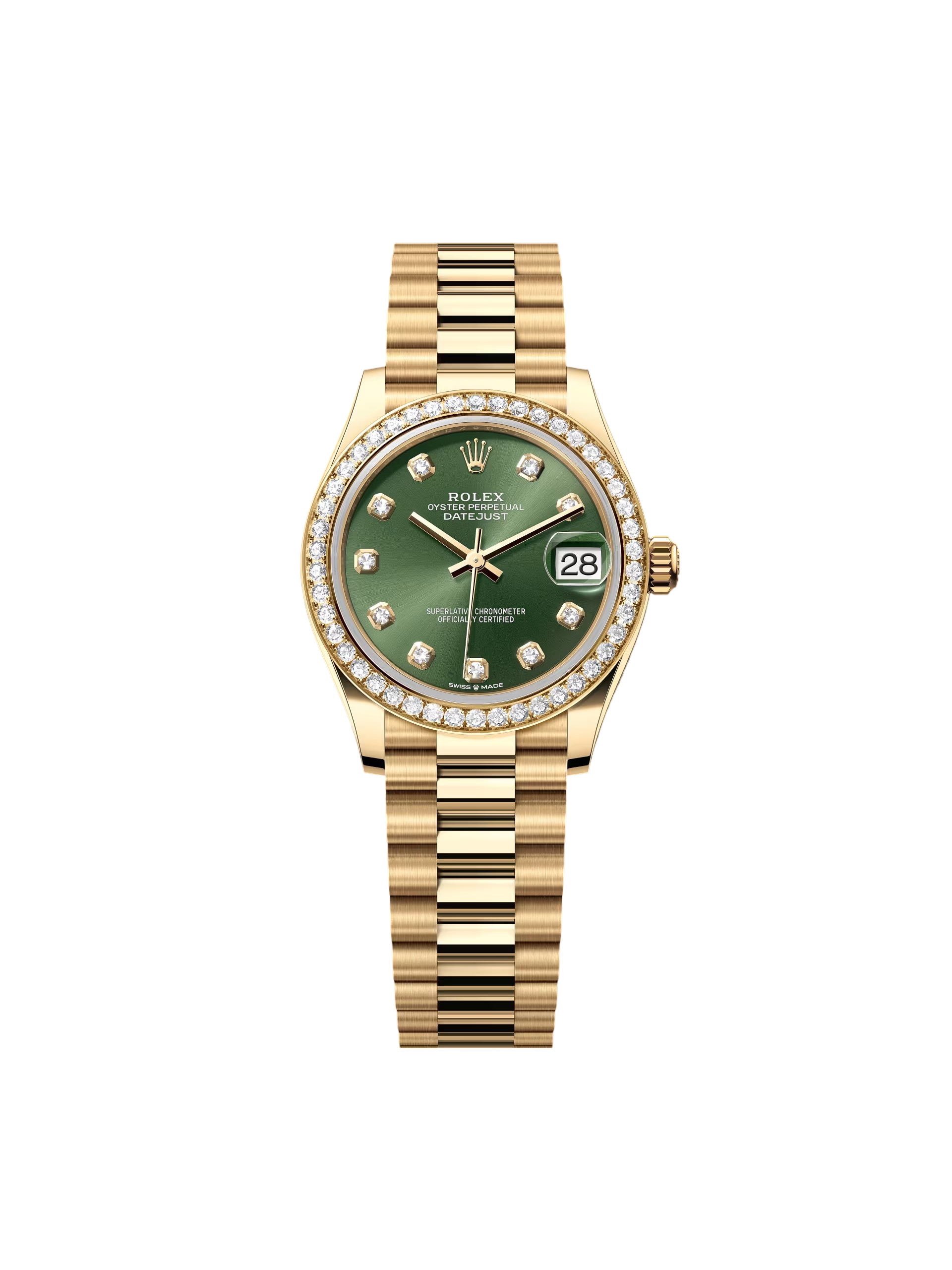 【Super Clone】ROLEX Datejust m278288RBR-0007 Olive Green 31mm Dial President Bracelet Watch