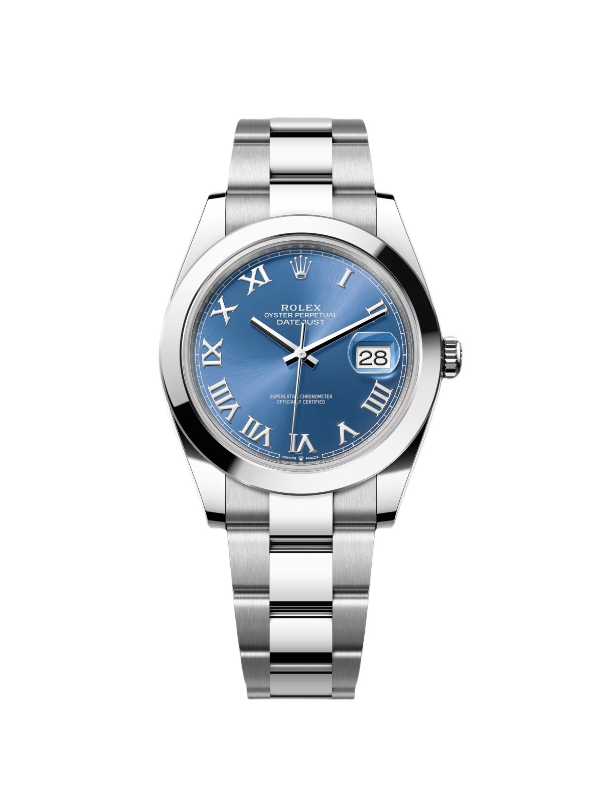【Super Clone】ROLEX Datejust 41mm 126300 Blue Roman Oyster Stainless Steel Watch