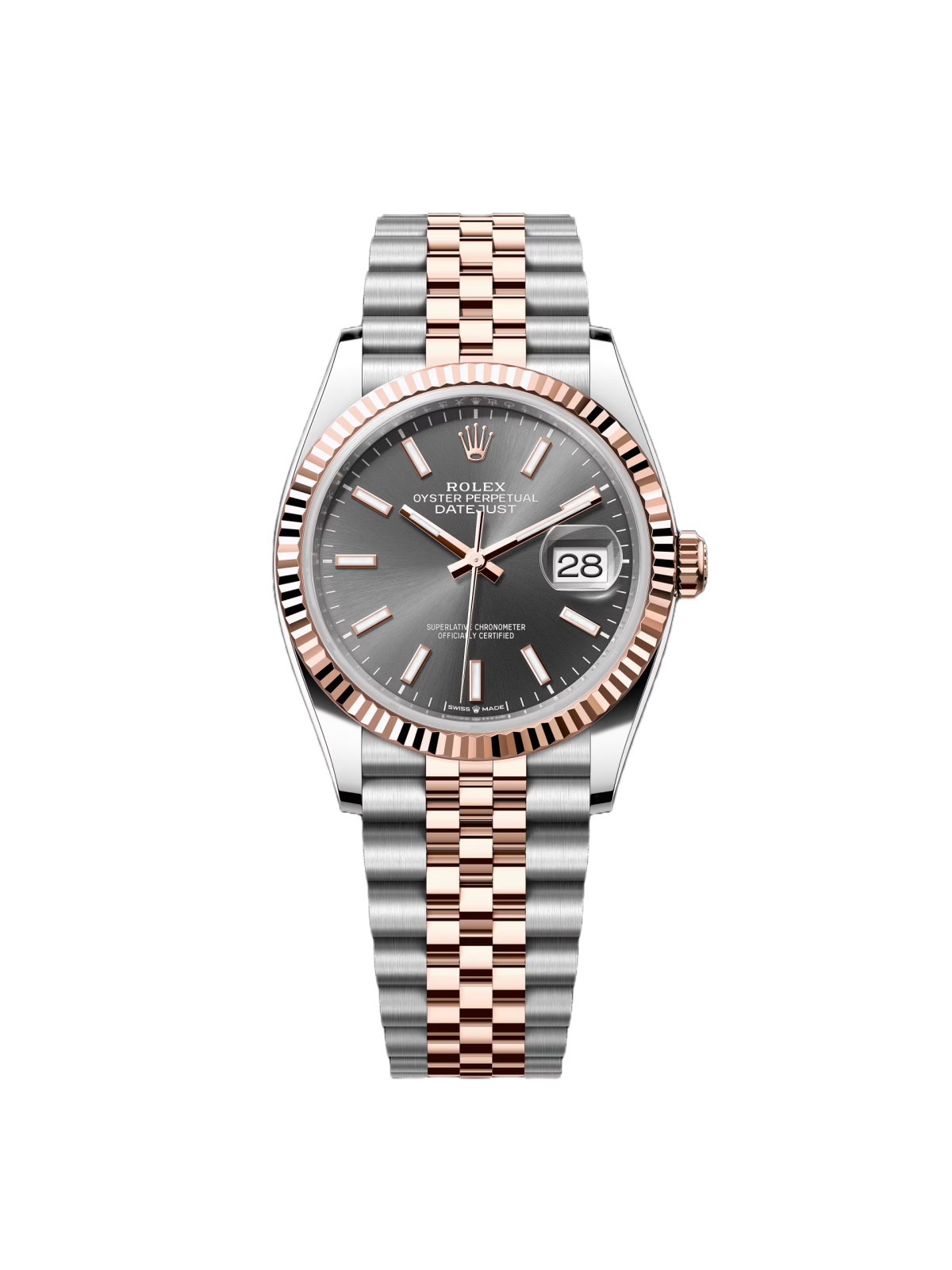 【Super Clone】ROLEX  Datejust 36mm 126231 Slate/Gray Dial Oystersteel and 18K Rose gold Oyster Bracelet