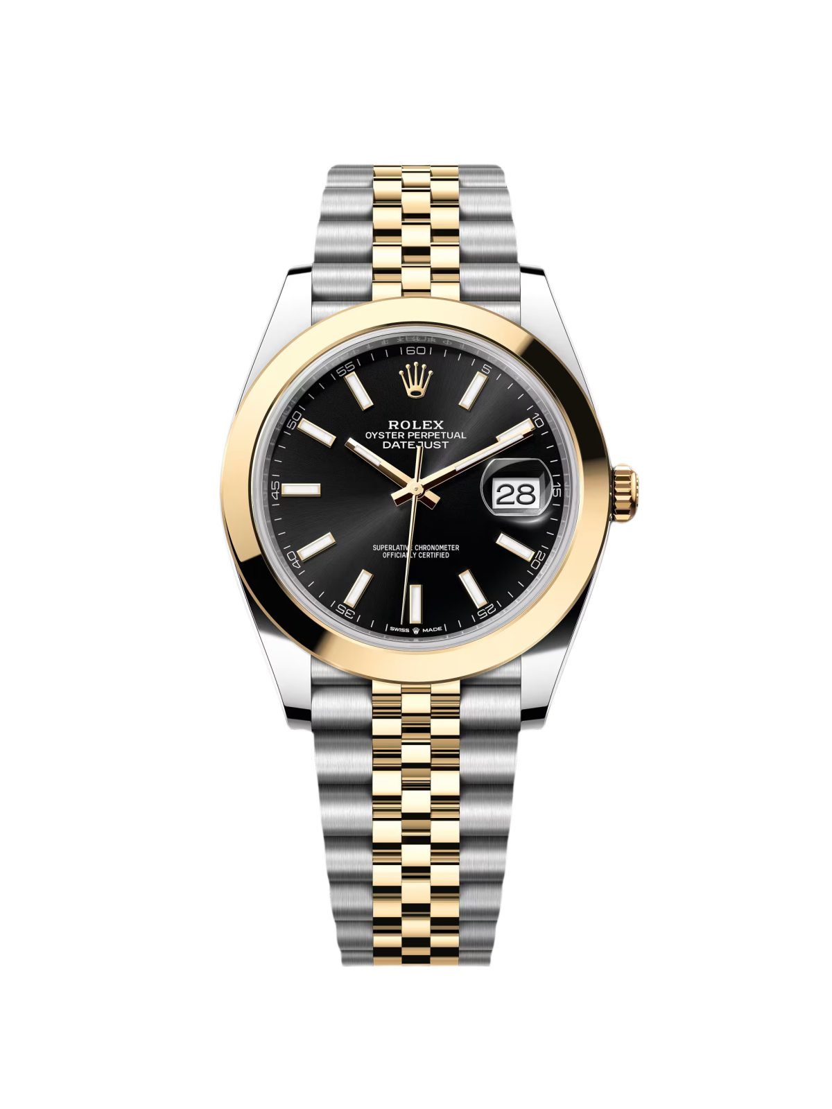 【Super Clone】ROLEX Datejust 41mm 126303 Black Index Jubilee 41mm Steel and Yellow Gold Mens Watch