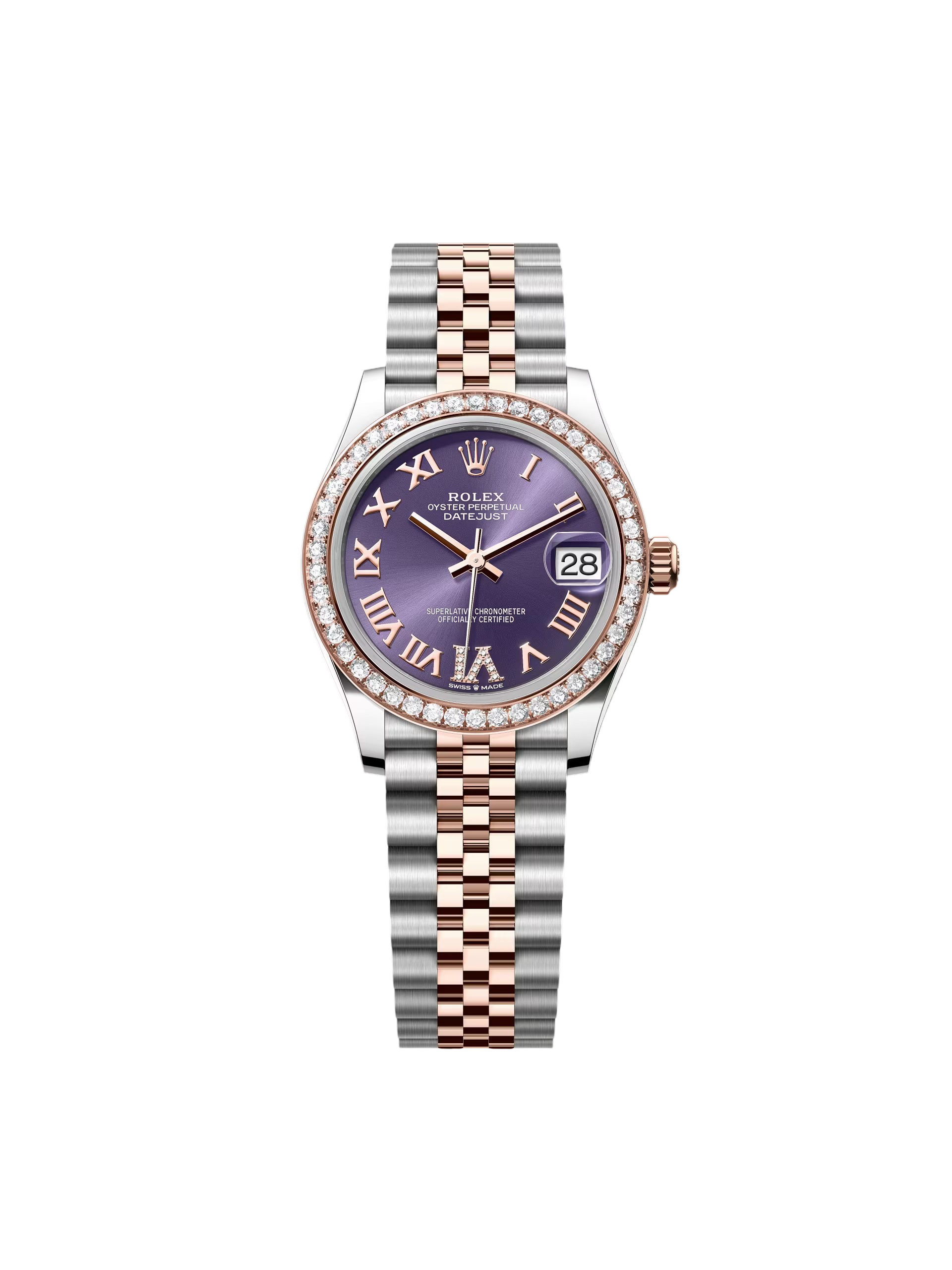 【Super Clone】ROLEX Datejust m278381-0015/0016 Aubergine Roman Dial 31mm Oyster Bracelet