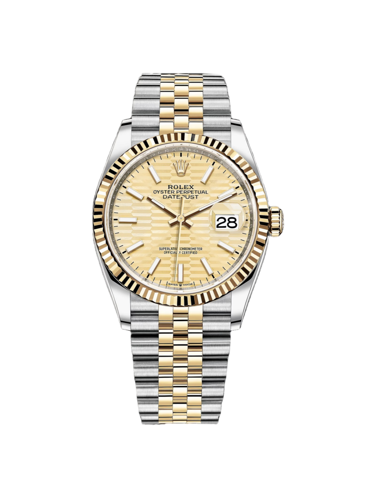 【Super Clone】ROLEX  Datejust 36mm 126233 Golden Fluted Motif 36mm Dial Oyster Bracelet