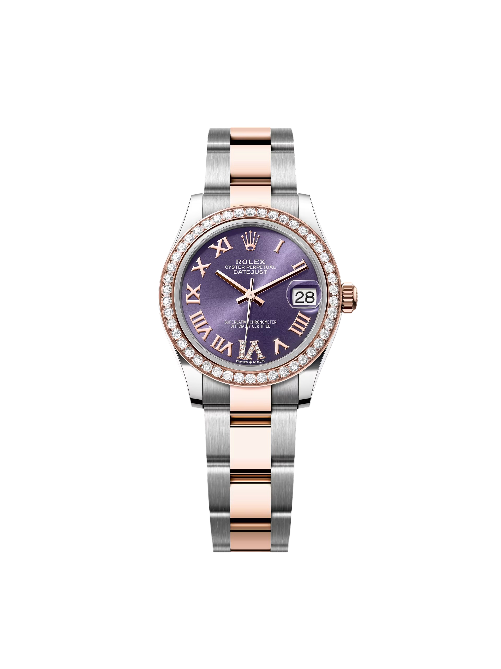 【Super Clone】ROLEX Datejust m278381-0015/0016 Aubergine Roman Dial 31mm Oyster Bracelet
