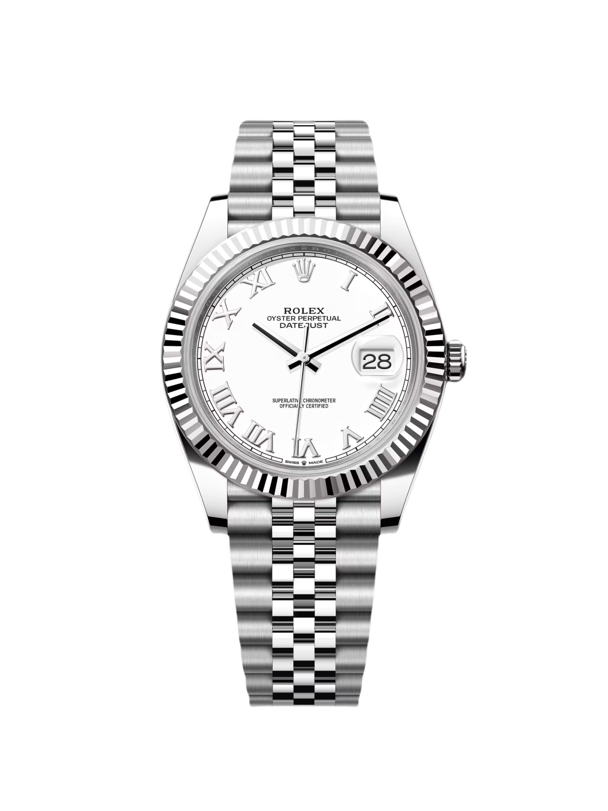 【Super Clone】ROLEX  Datejust 41mm 126334 White Roman Oyster Stainless Steel Mens Watch