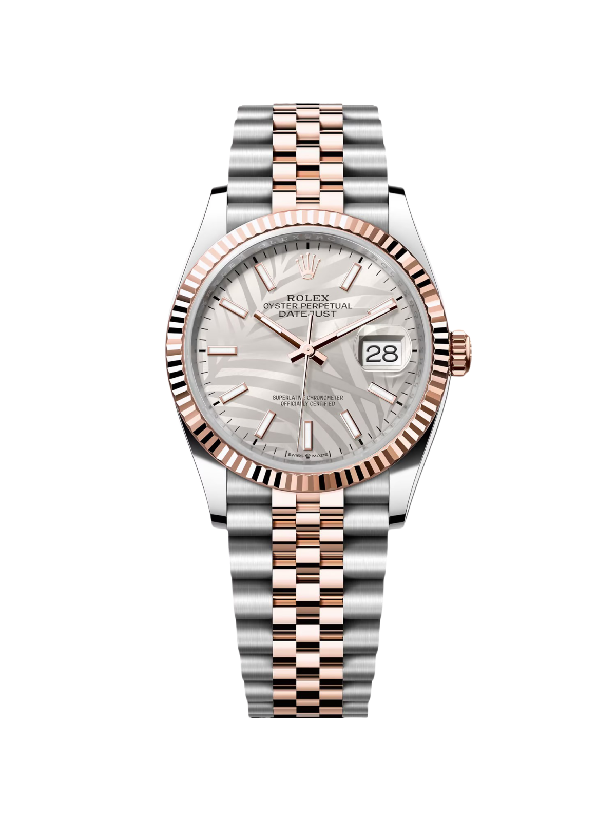 【Super Clone】ROLEX  Datejust 36mm 126231 Silver Palm Motif Dial Oyster Bracelet