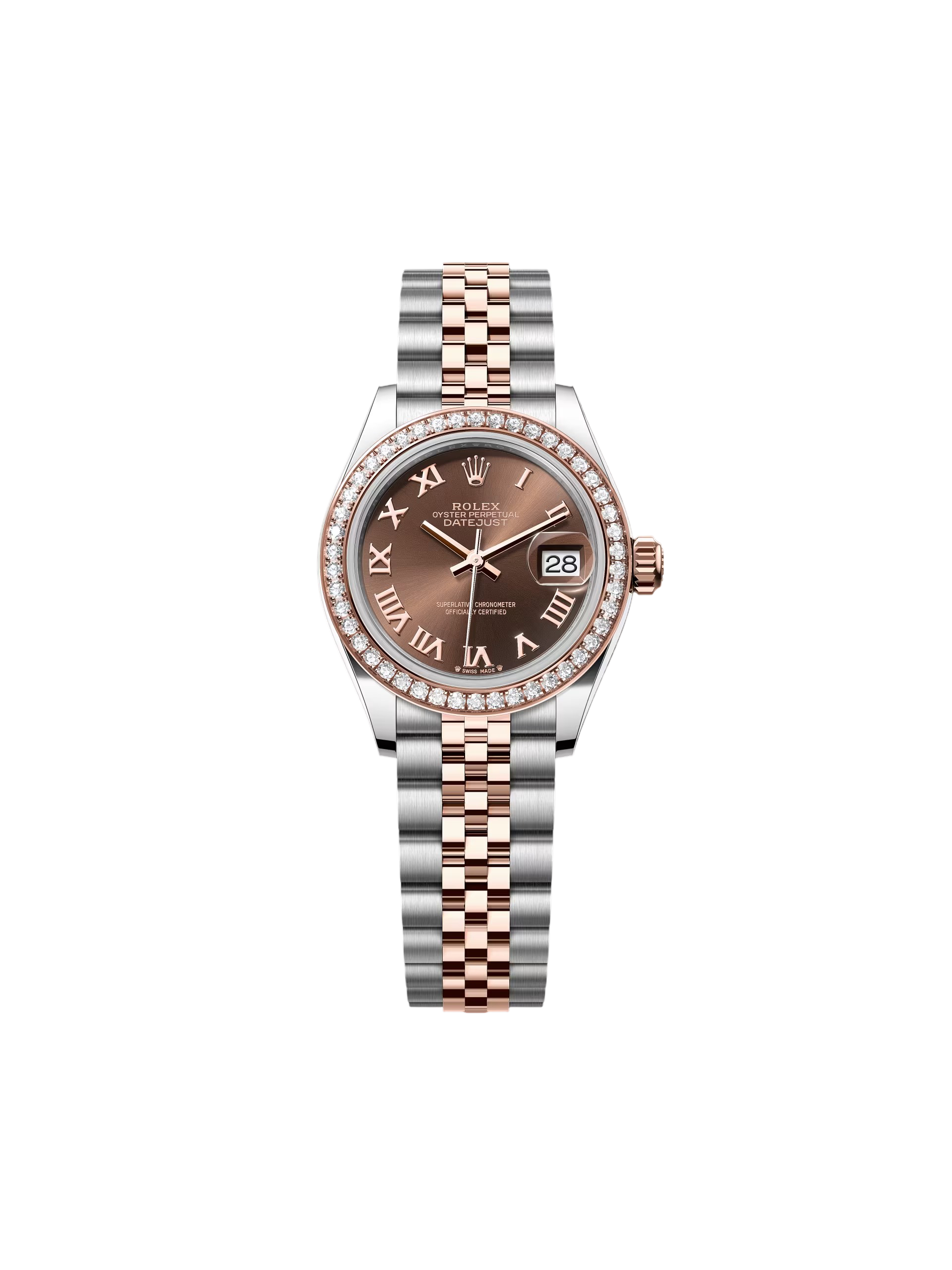 【Super Clone】ROLEX Lady-Datejust 28mm 279381RBR Chocolate Roman Dial Oyster Bracelet