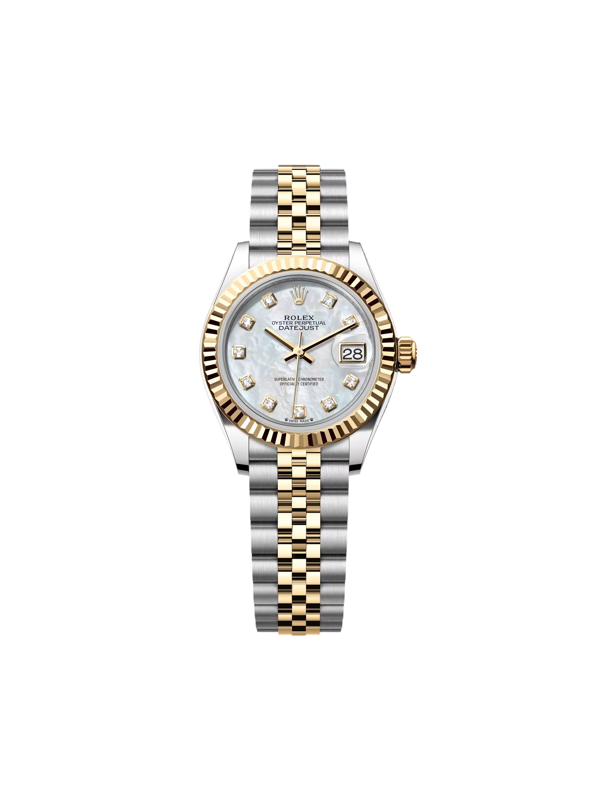 【Super Clone】ROLEX Lady-Datejust 28mm 279173 Mother of Pearl Diamond Dial Oyster Bracelet