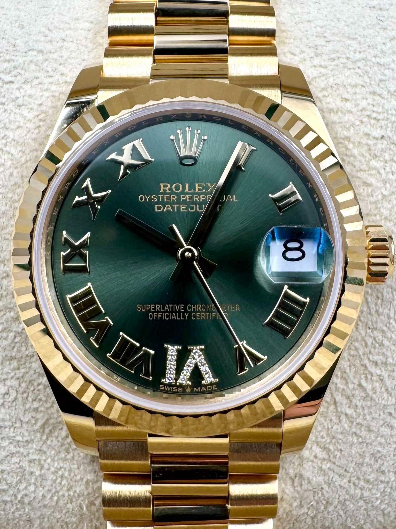 【Super Clone】ROLEX Datejust m278278-0030 Olive Green 31mm Dial President Bracelet Watch