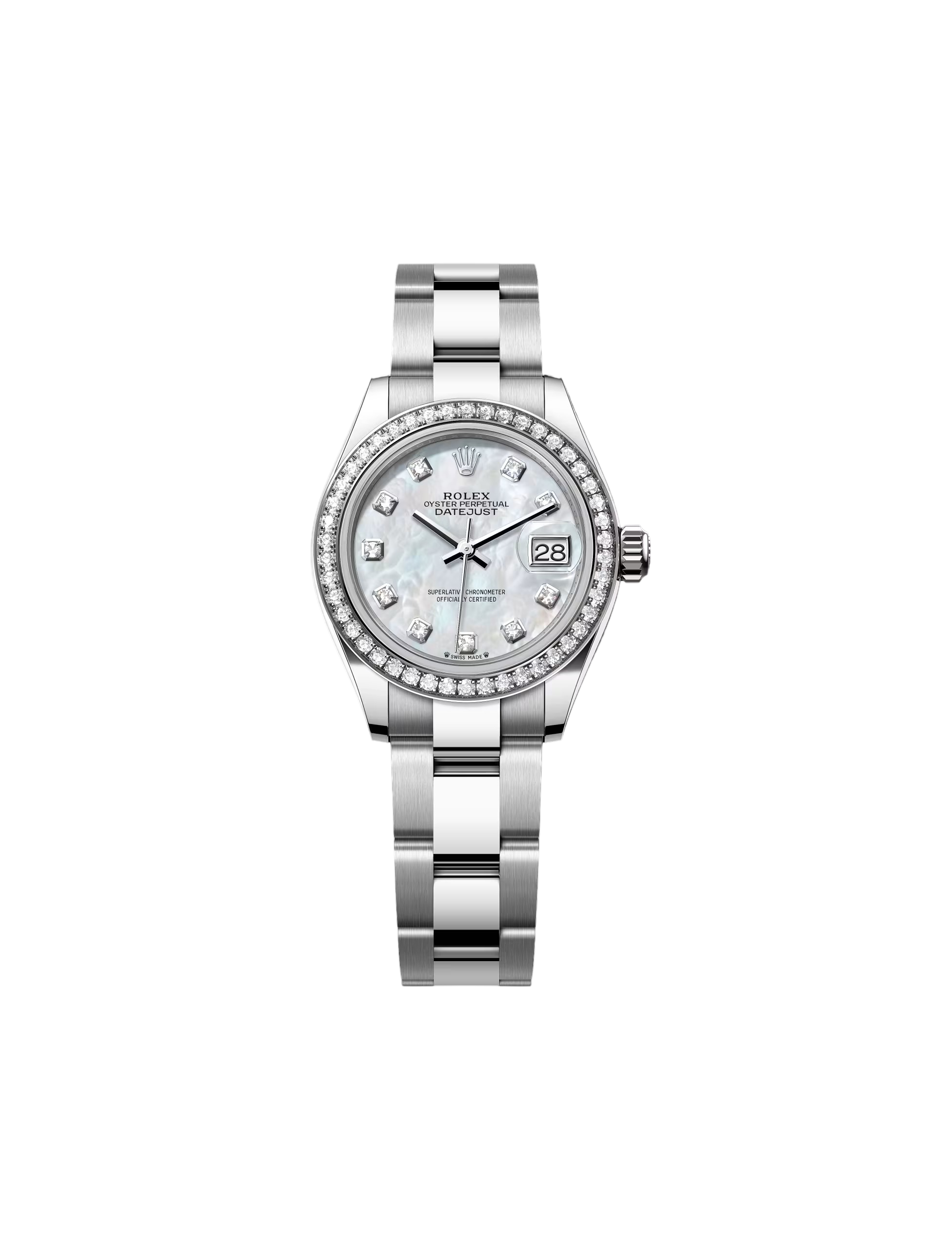 【Super Clone】ROLEX Lady-Datejust 28mm 279384RBR White Mother-of-Pearl Dial Oyster Bracelet