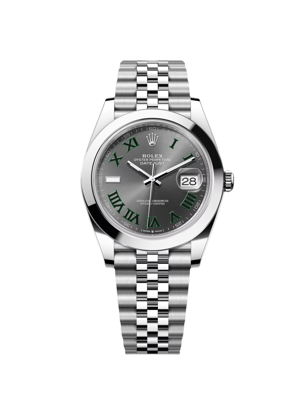 【Super Clone】ROLEX Datejust 41mm 126300 Slate Roman Oyster Stainless Steel Watch