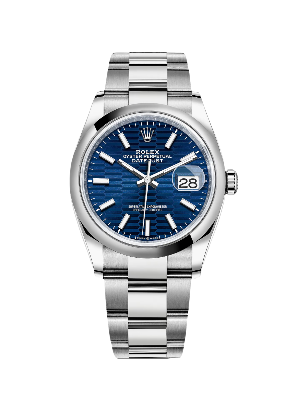 【Super Clone】ROLEX  Datejust 36mm 126200 Oyster Perpetual Blue Fluted Motif Dial Jubilee Stainless Steel