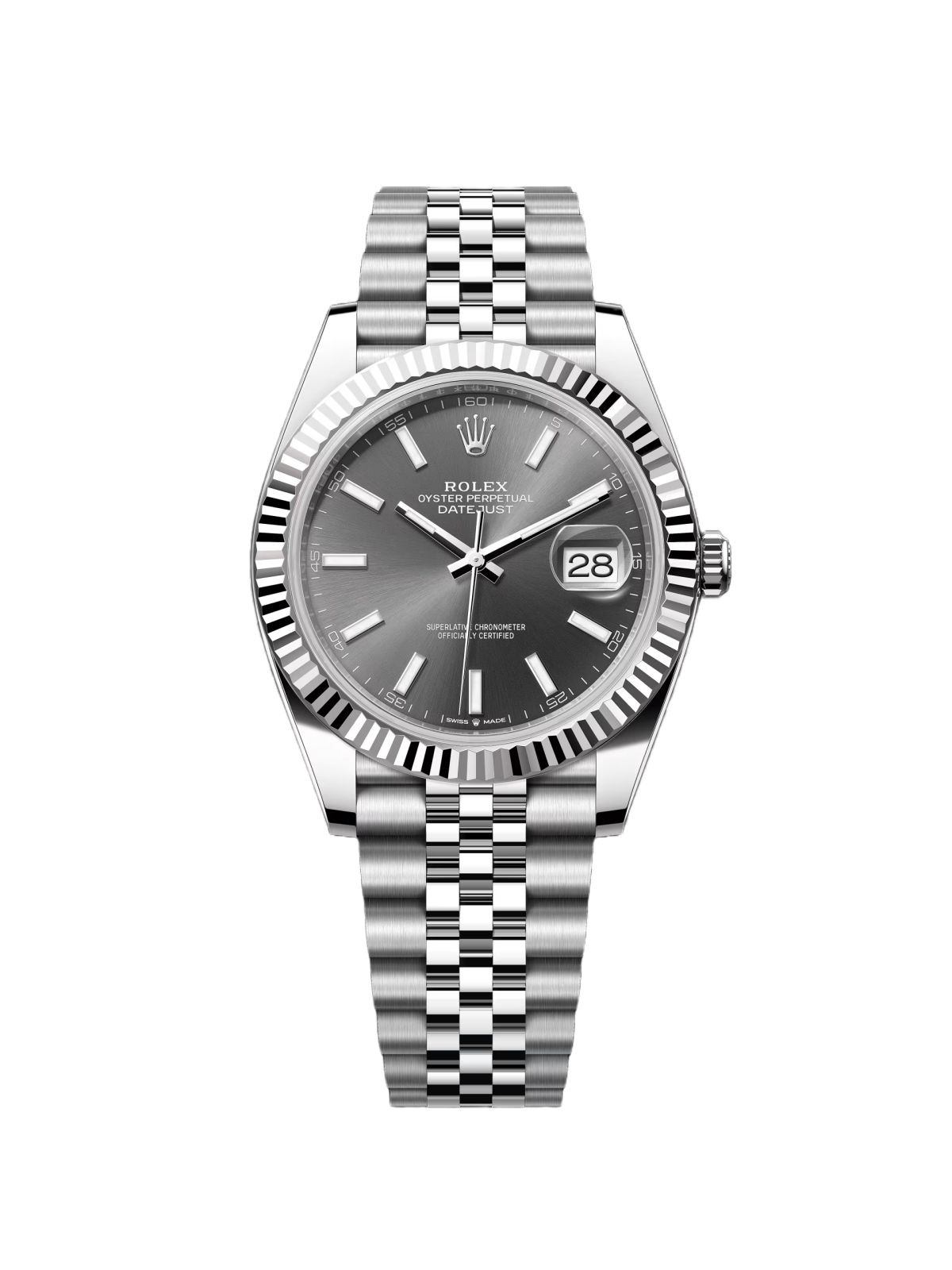 【Super Clone】ROLEX  Datejust 41mm 126334 Dark Rhodium Index Jubilee Stainless Steel