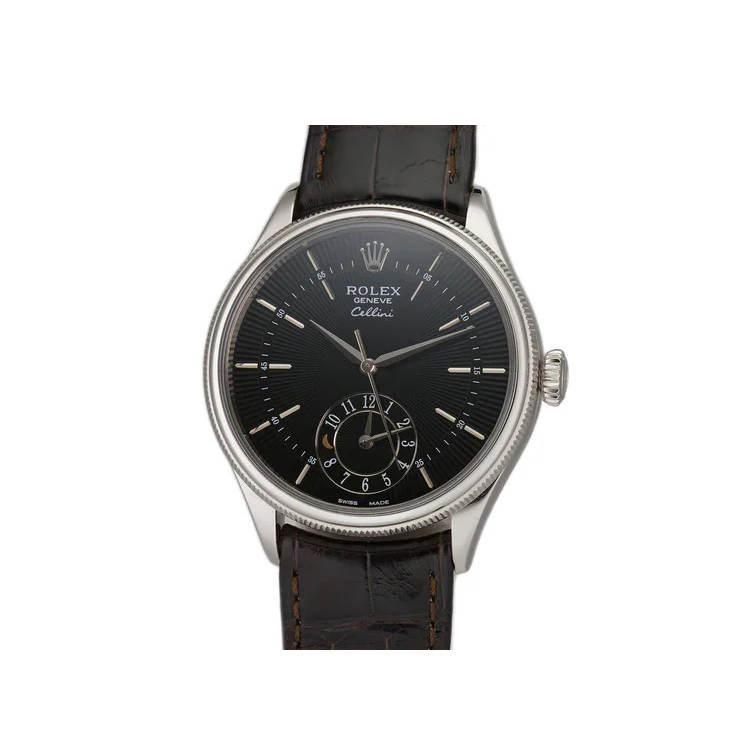 【Super Clone】ROLEX Cellini Dual Time Solid 18k White Gold Men's Watch 50529-0010