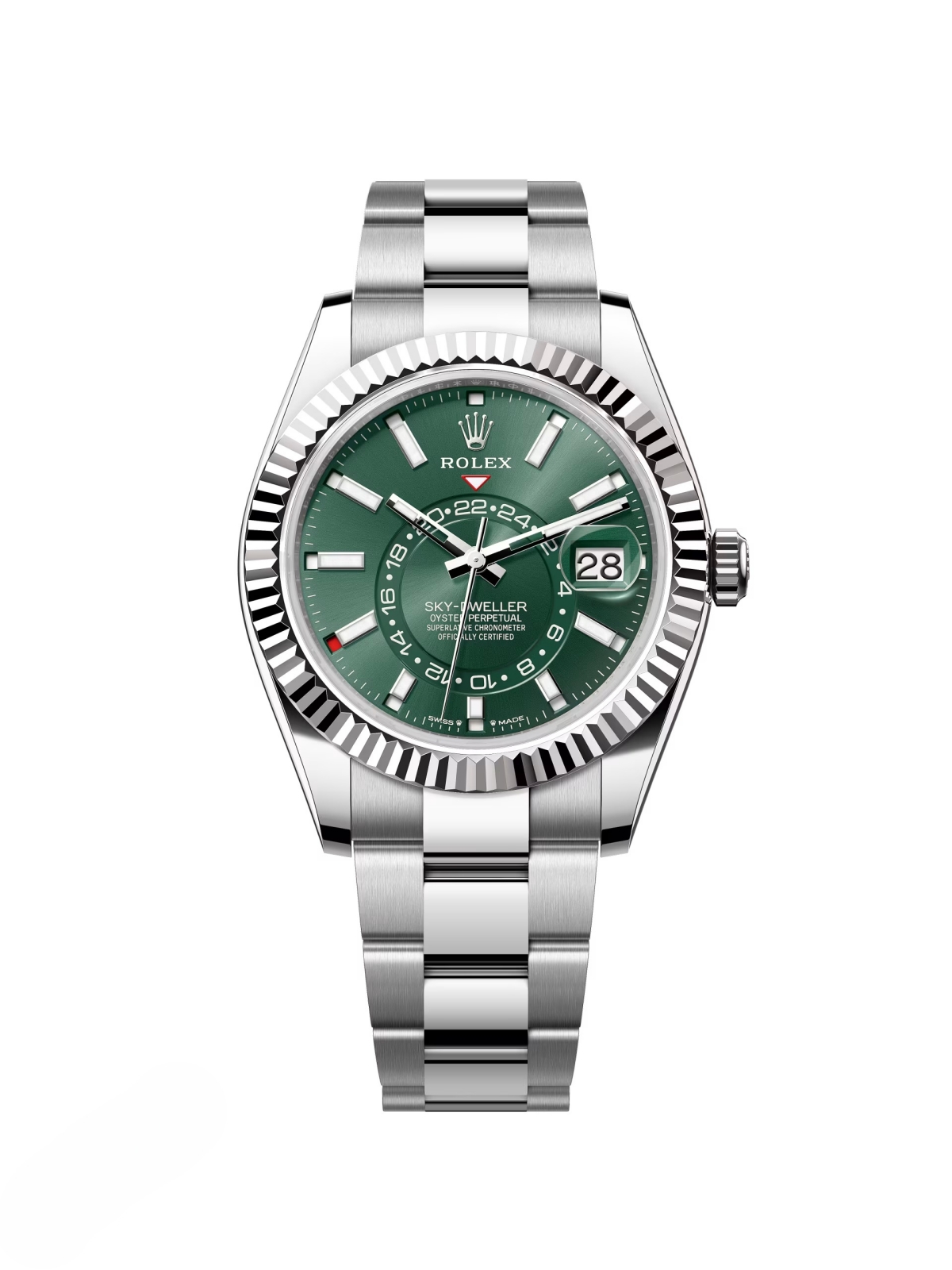 【Super Clone】ROLEX  Sky-Dweller 42mm 336934-0001/0002 Stainless Steel Green Dial Oyster