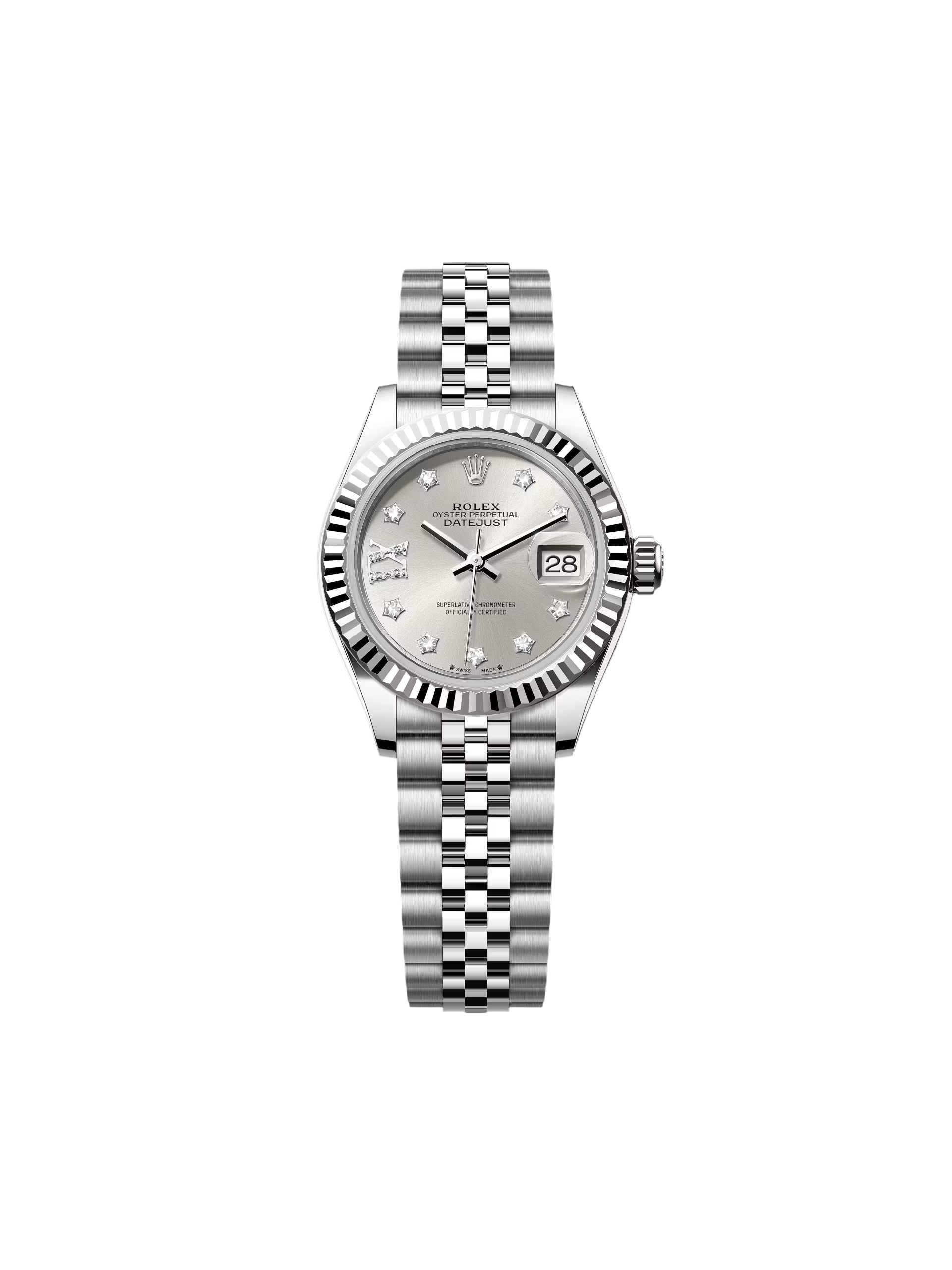 【Super Clone】ROLEX Lady-Datejust 28mm 279174 Silver Diamond Dial Oyster Bracelet