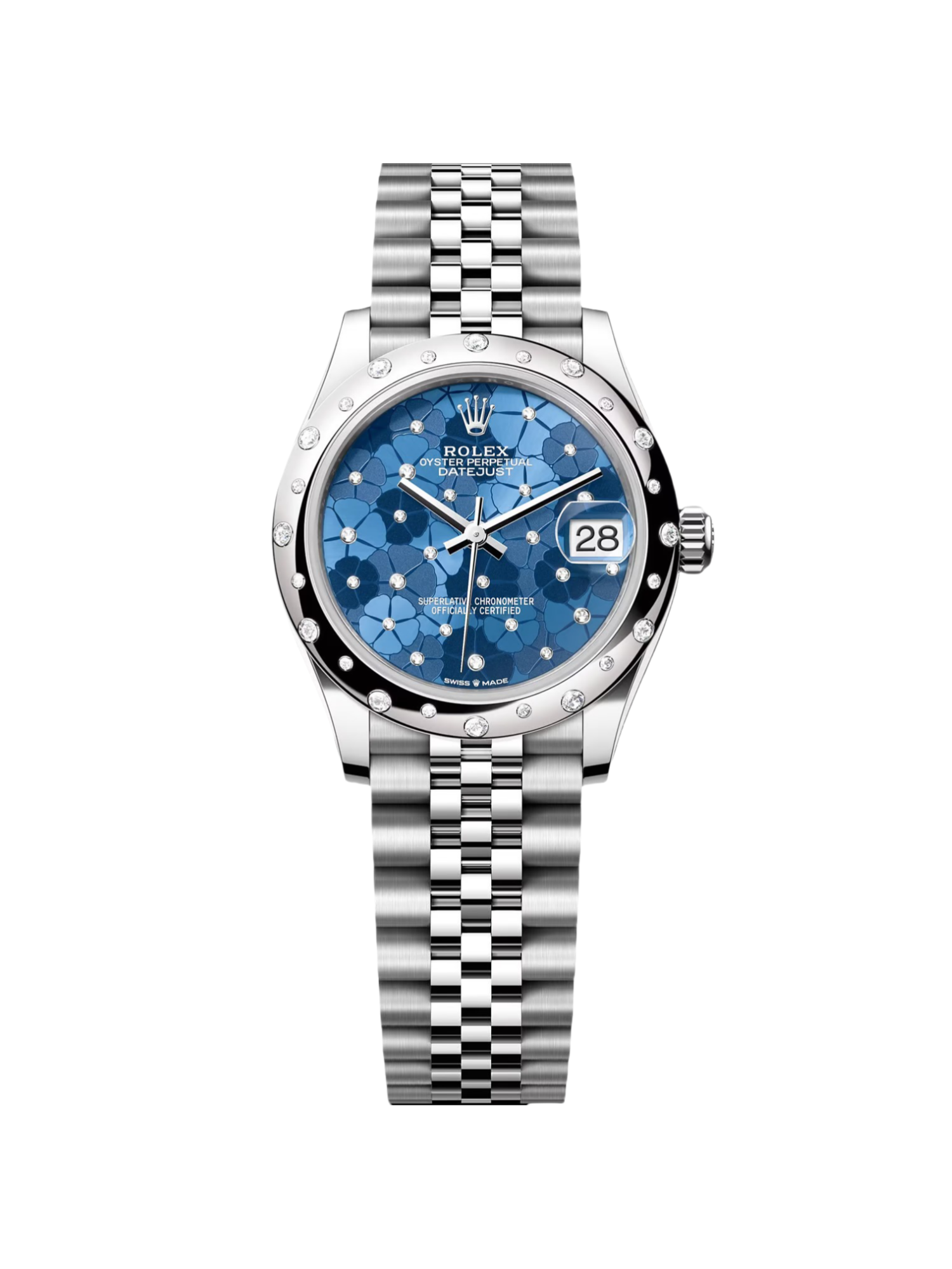 【Super Clone】ROLEX  Datejust m278344-0037/0038 Blue Floral Motif Dial 31mm Oyster